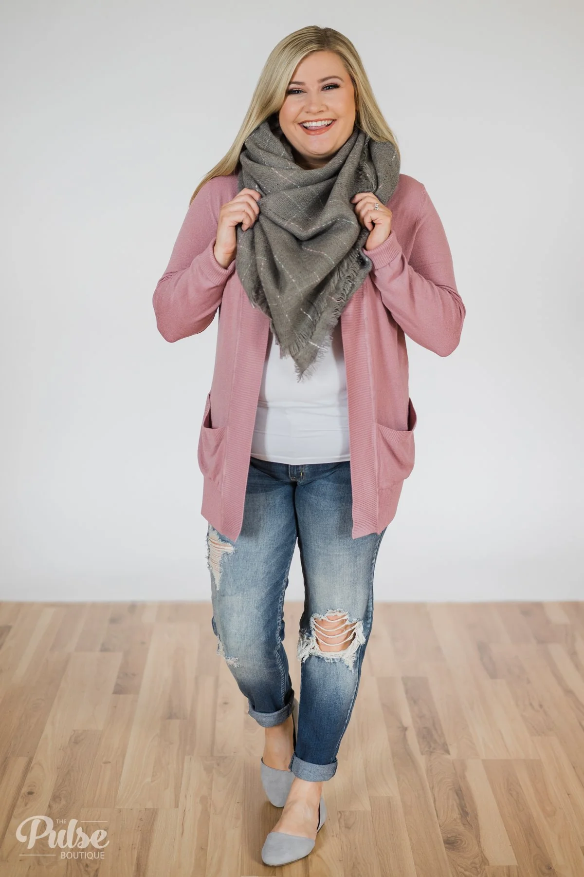 The Perfect Blanket Scarf- Grey - Image 5