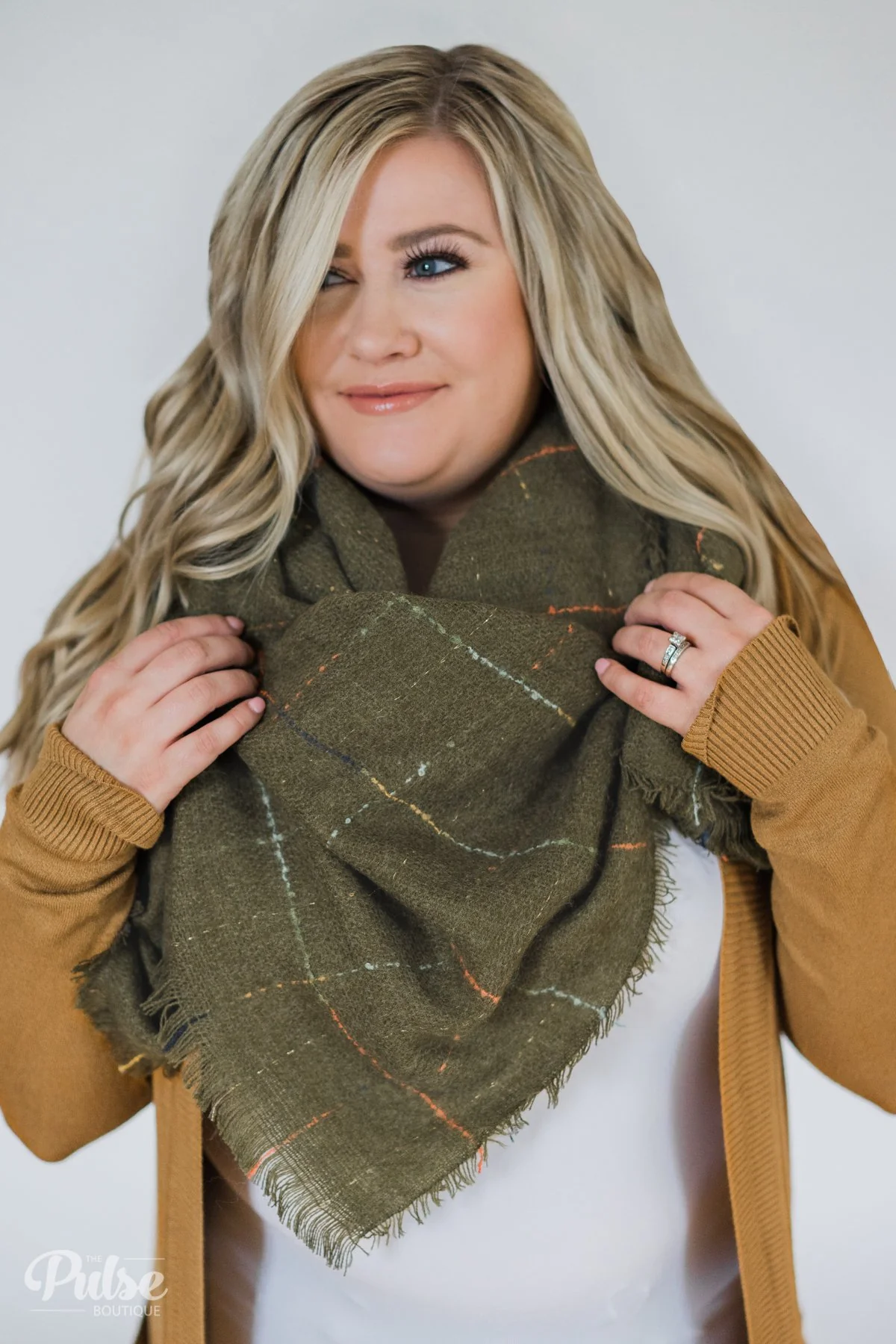 The Perfect Blanket Scarf- Olive - Image 3