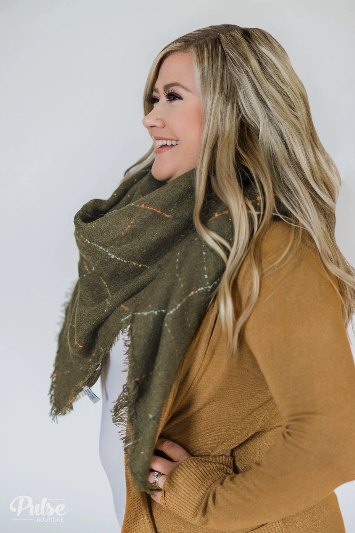 The Perfect Blanket Scarf- Olive - Image 8