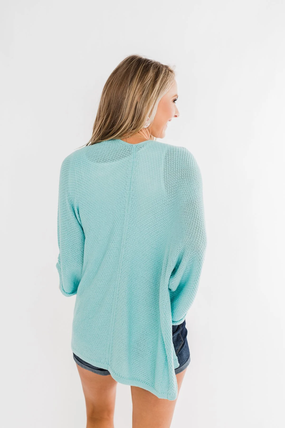 The Perfect Knit Cardigan- Aqua Blue - Image 13