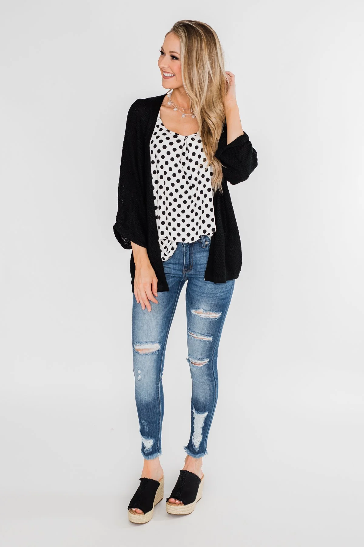 The Perfect Knit Cardigan- Black - Image 8