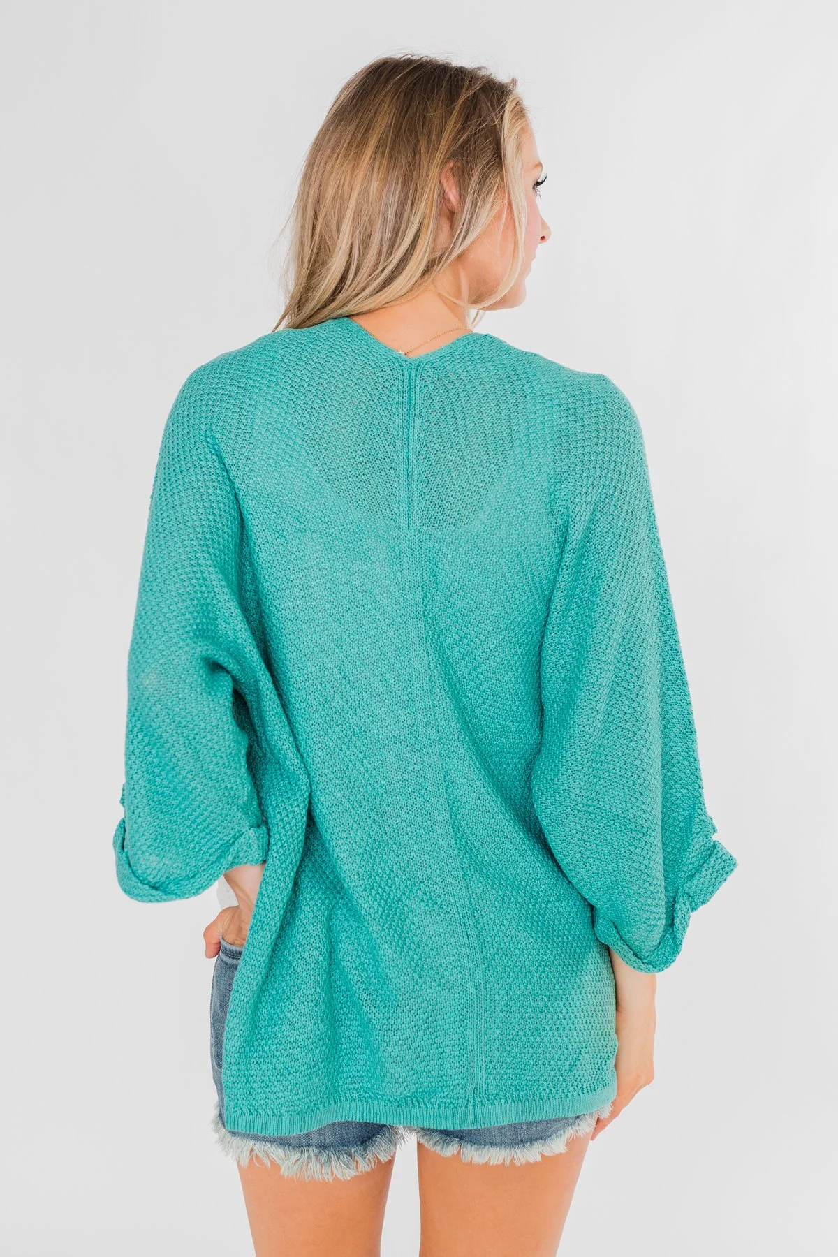 The Perfect Knit Cardigan- Deep Aqua - Image 9