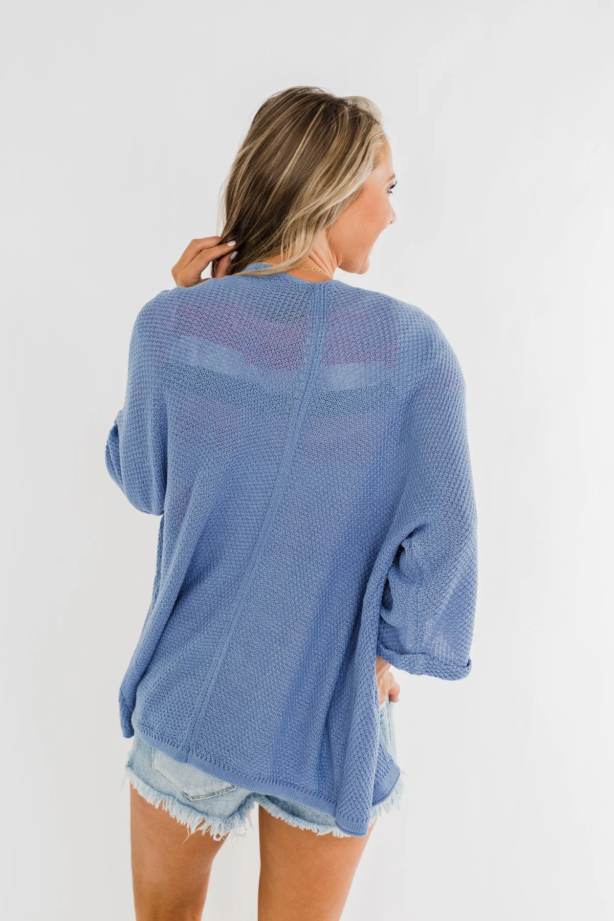 The Perfect Knit Cardigan- Periwinkle - Image 13