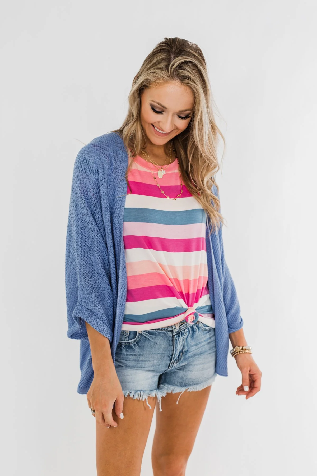 The Perfect Knit Cardigan- Periwinkle - Image 6