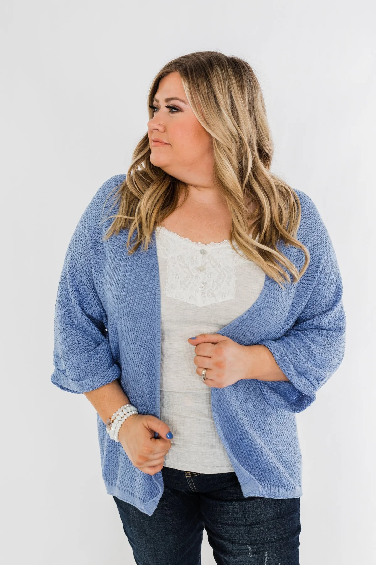 The Perfect Knit Cardigan- Periwinkle - Image 7
