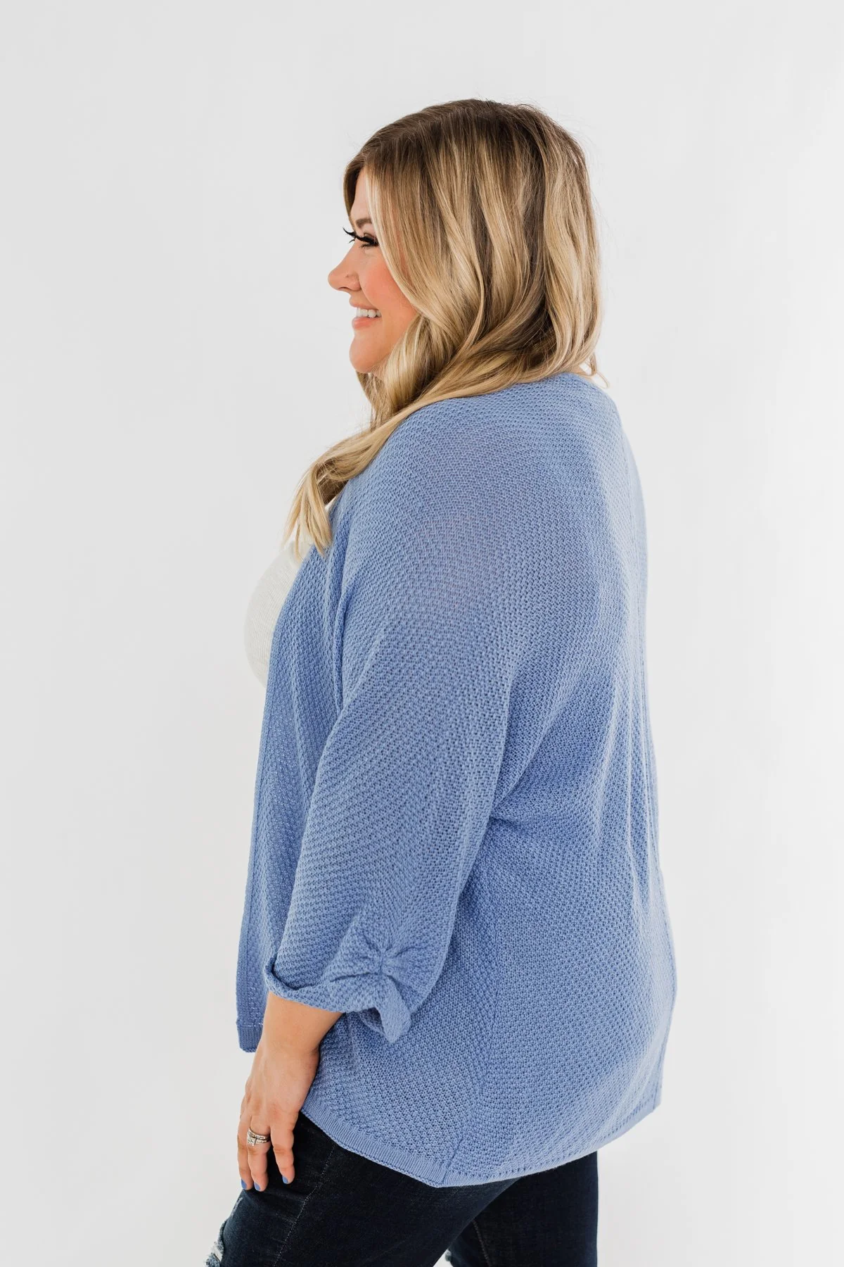 The Perfect Knit Cardigan- Periwinkle - Image 9
