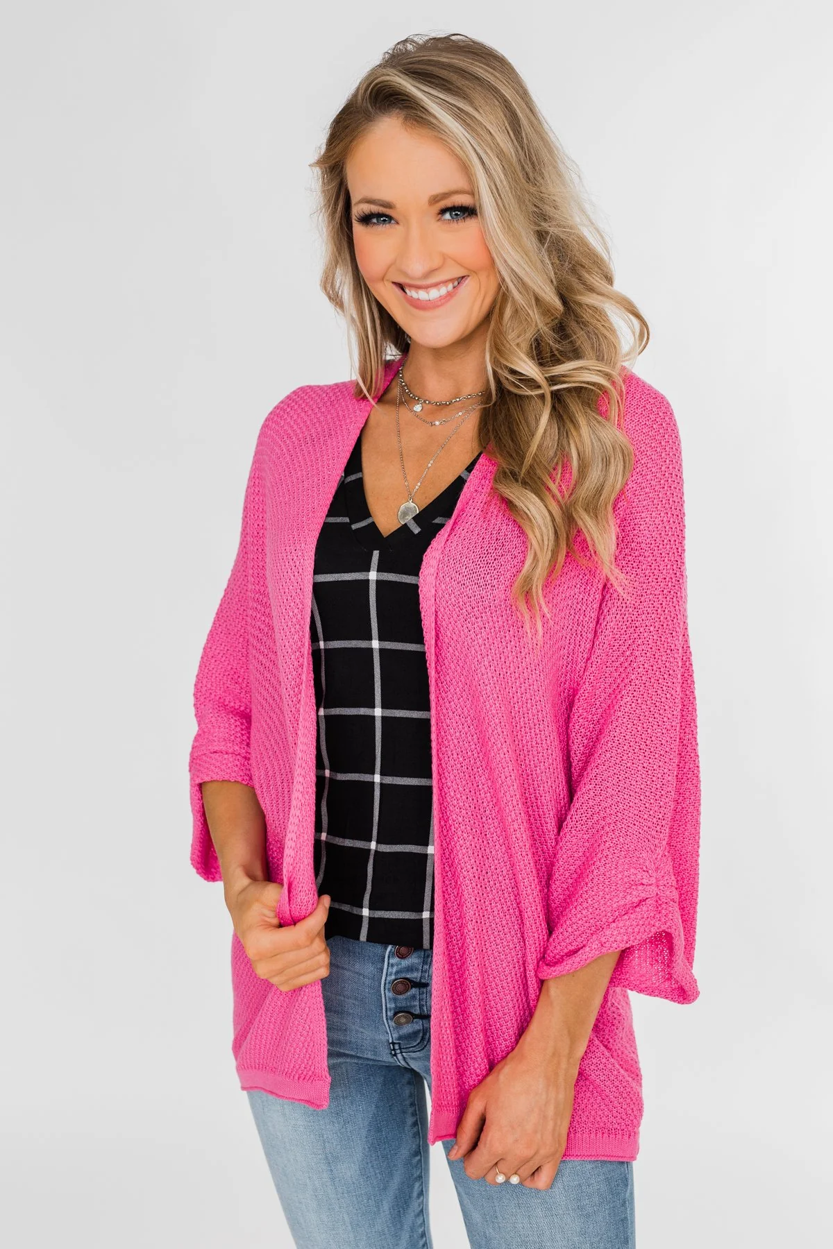 The Perfect Knit Cardigan- Pink - Image 3
