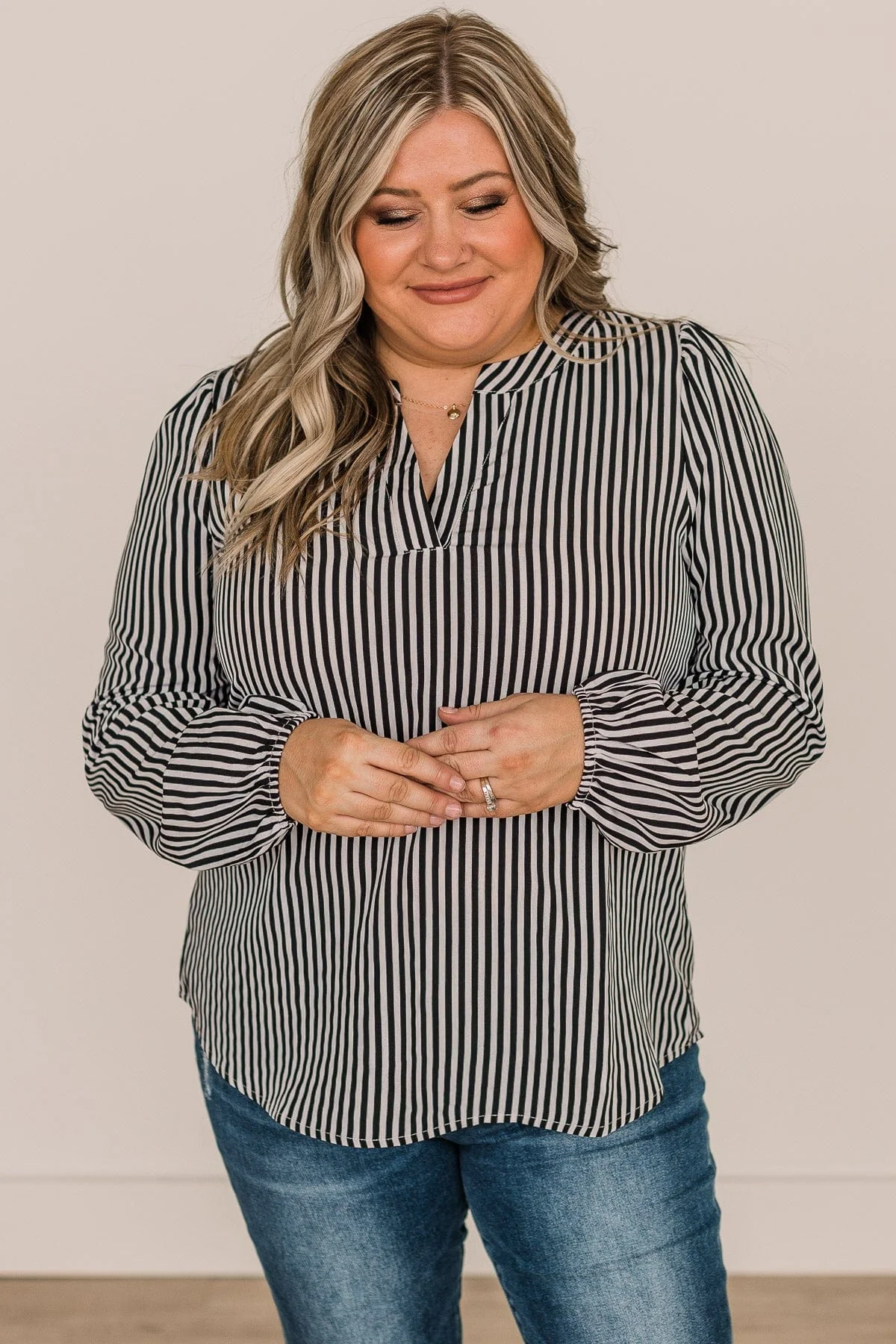 The Perfect Moment Striped Top- Black & White - Image 4