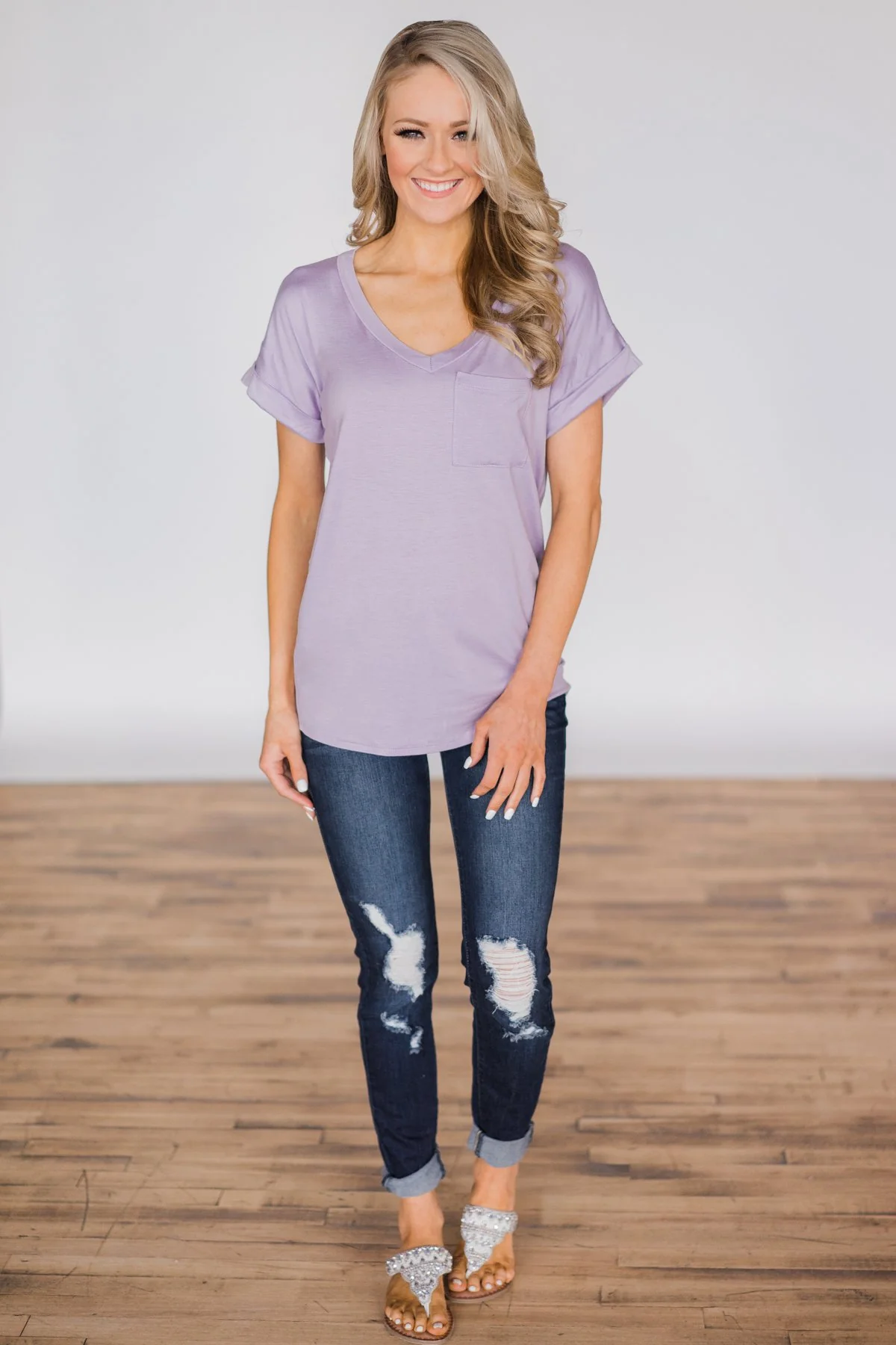 The Perfect Pocket Tee - Lavender - Image 2