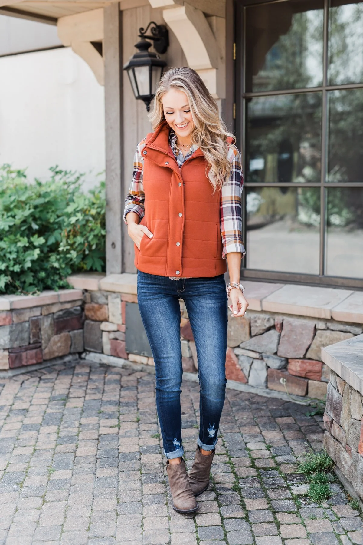 The Perfect Puffer Vest- Burnt Orange - Image 7