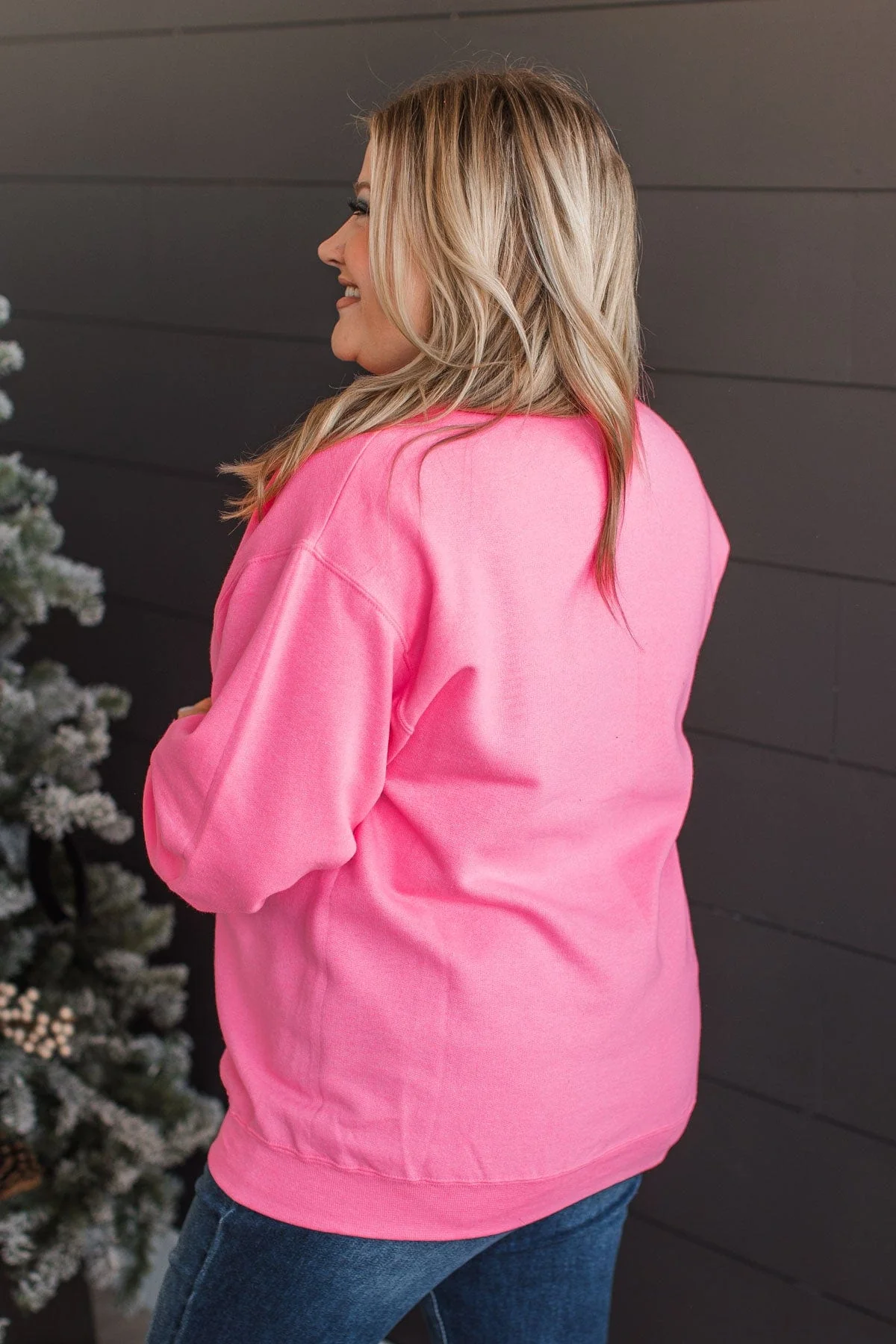 The Pulse Boutique Crew Neck- Neon Pink - Image 5