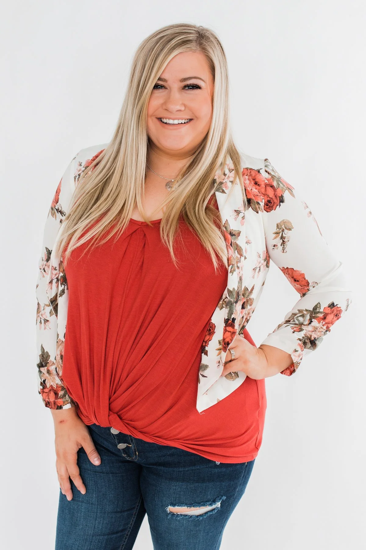 The Story Of Us Floral Blazer- Ivory - Image 3