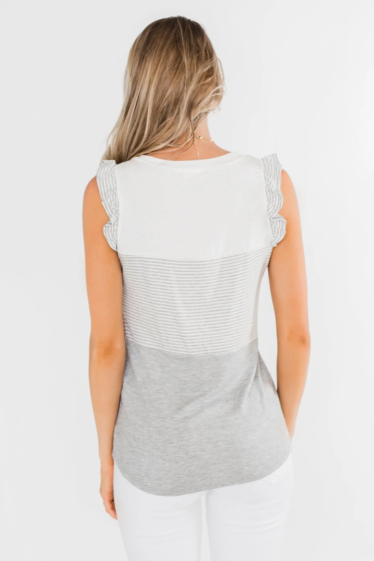 The Sweetest Thing Color Block Tank Top- Grey - Image 10