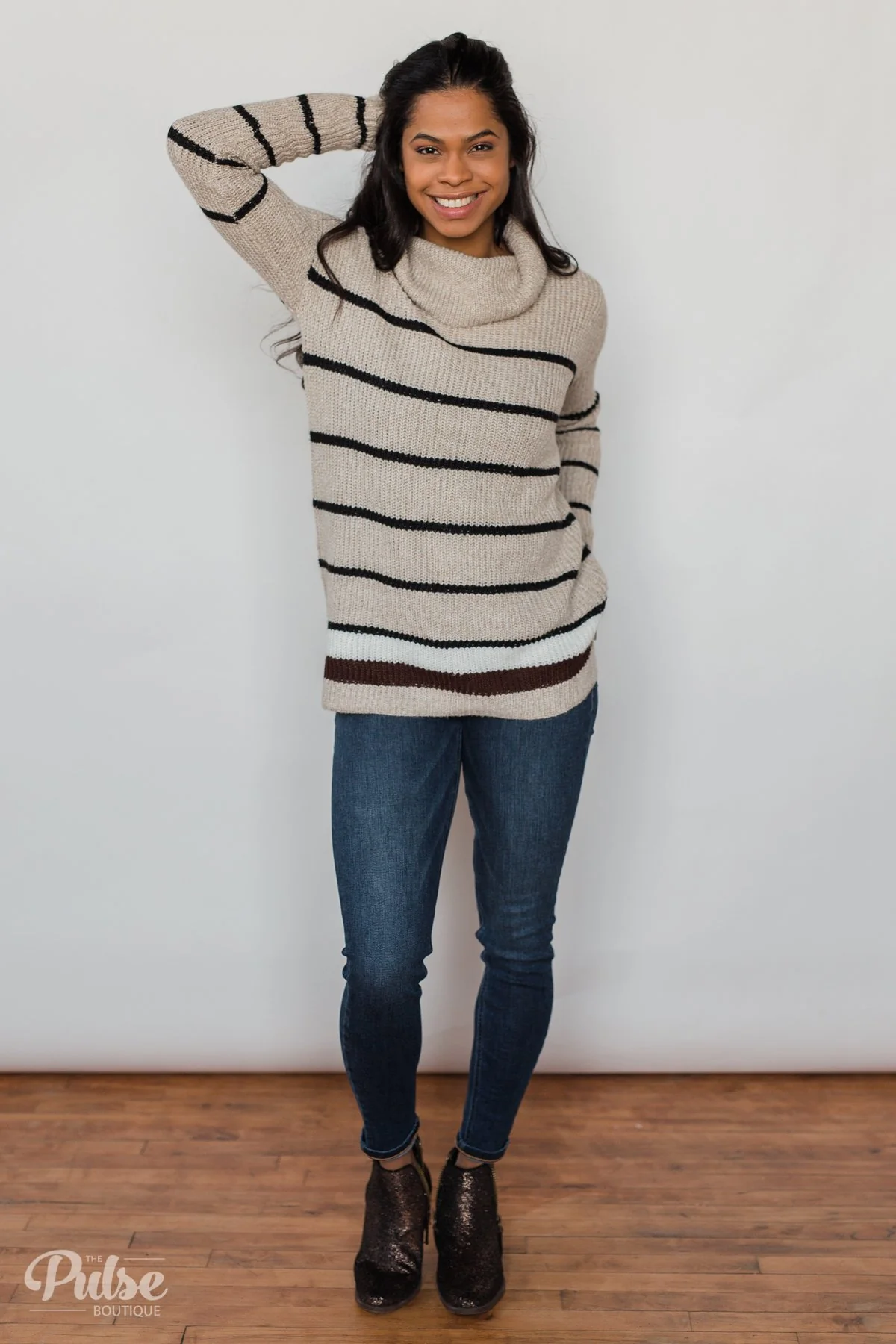 The Way You Make Me Feel Turtleneck Sweater- Neutral Tones - Image 7