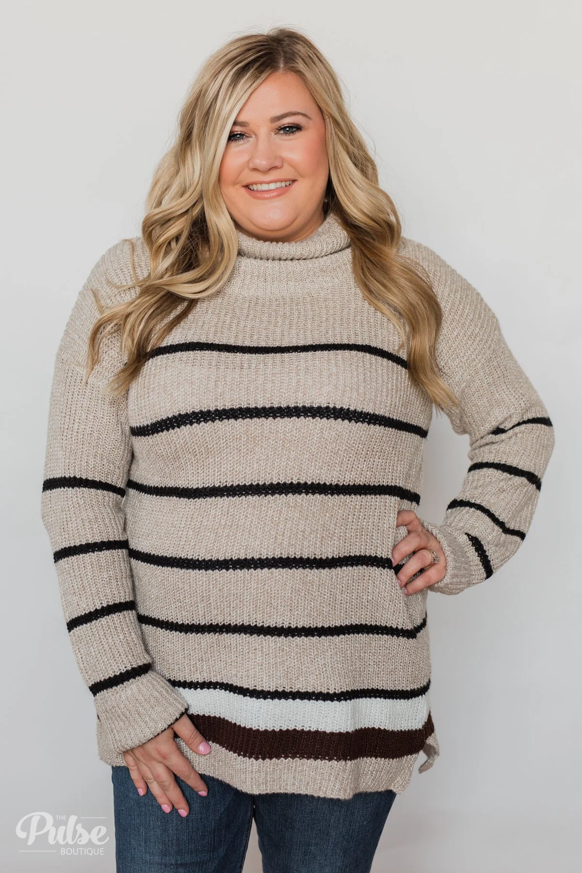 The Way You Make Me Feel Turtleneck Sweater- Neutral Tones - Image 9