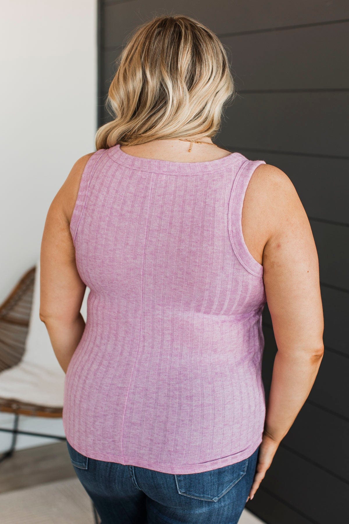 Think I Love This Ribbed Tank Top- Orchid - Image 8