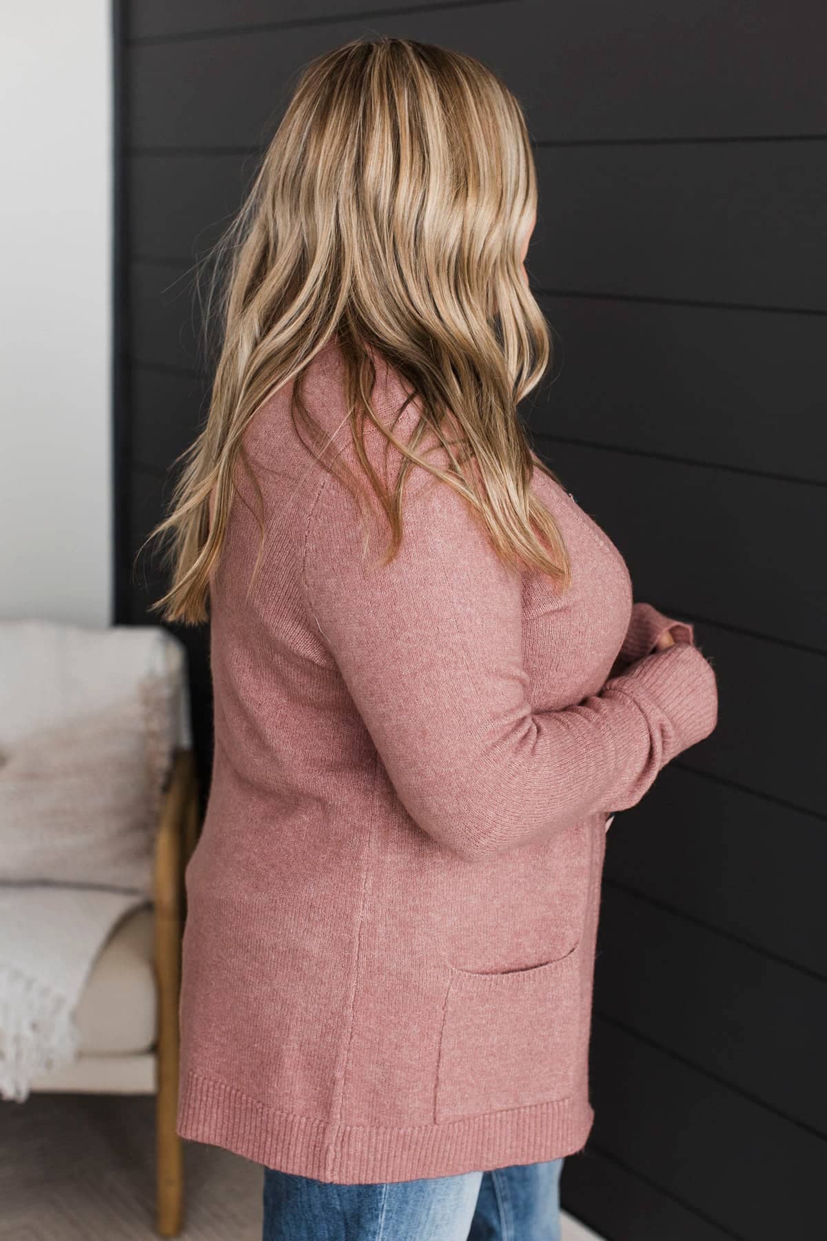 Think It Over Knit Cardigan- Dusty Mauve - Image 5