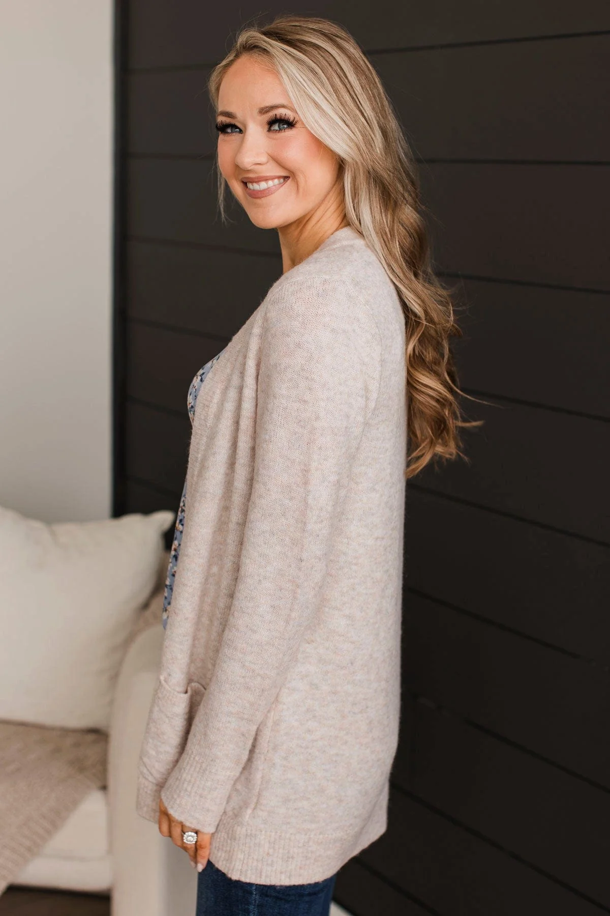 Think It Over Knit Cardigan- Oatmeal - Image 5