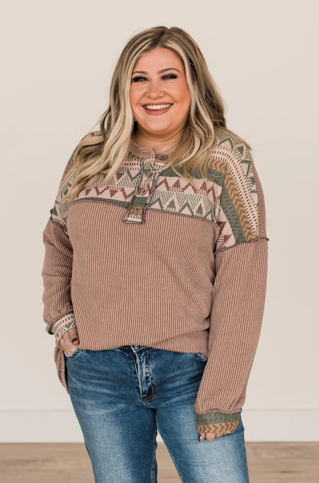 Thinking Out Loud Knit Top- Camel - Image 2