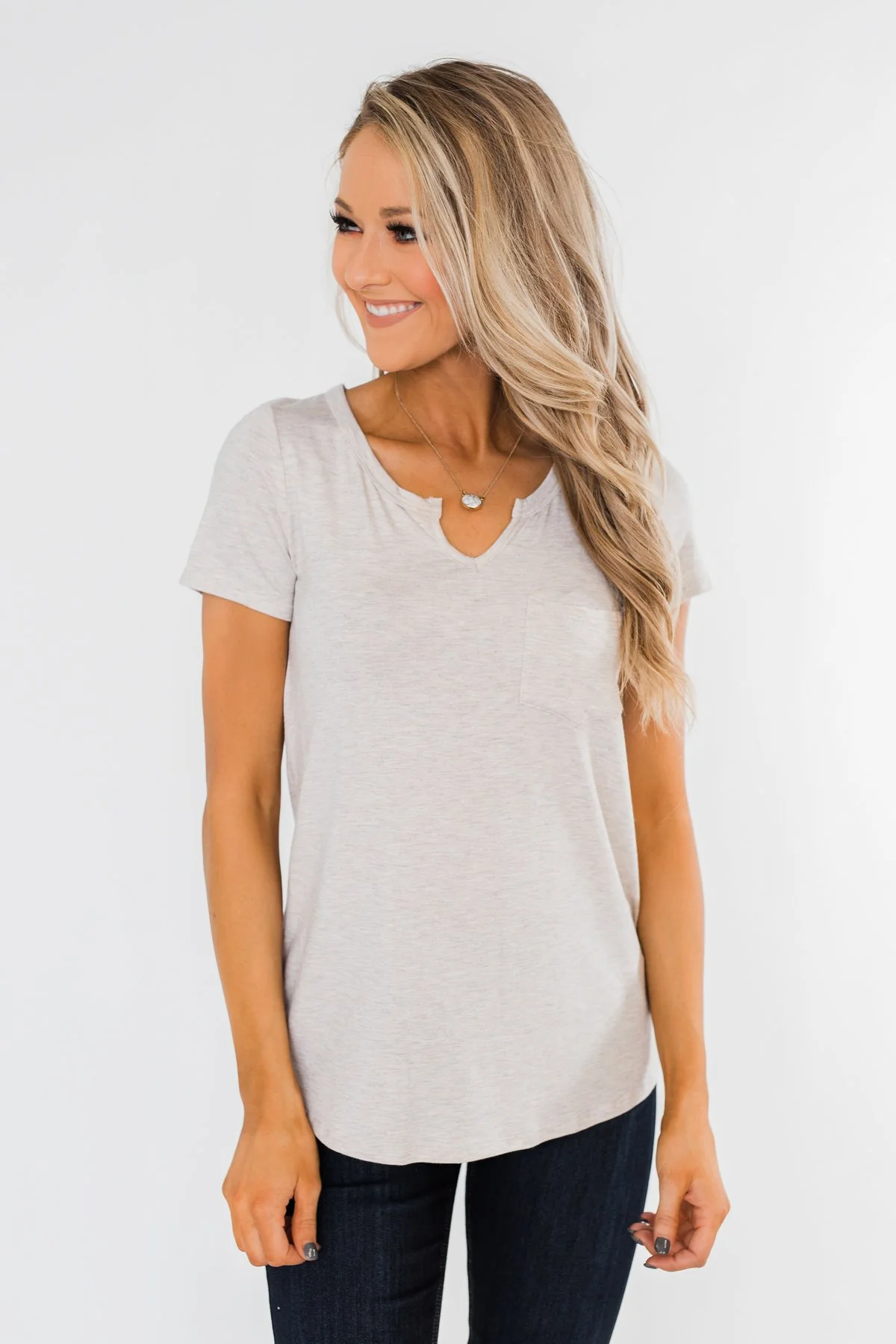This is Me Notch Pocket Top- Light Oatmeal - Image 5