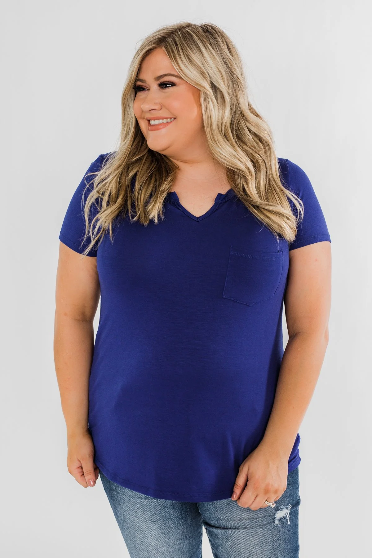 This is Me Notch Pocket Top- Royal Blue - Image 7
