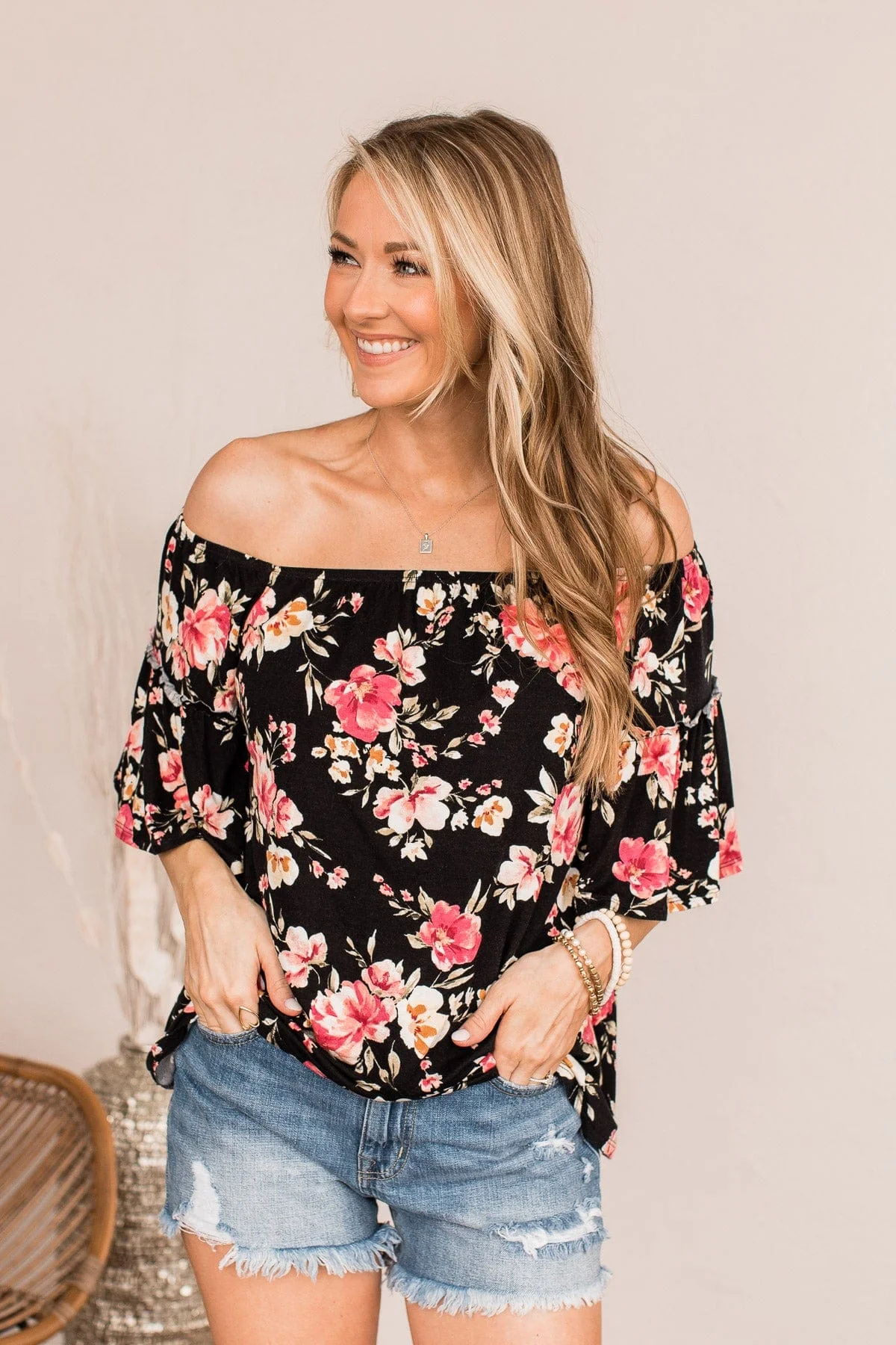 Those Who Wander Floral Top- Black - Image 2