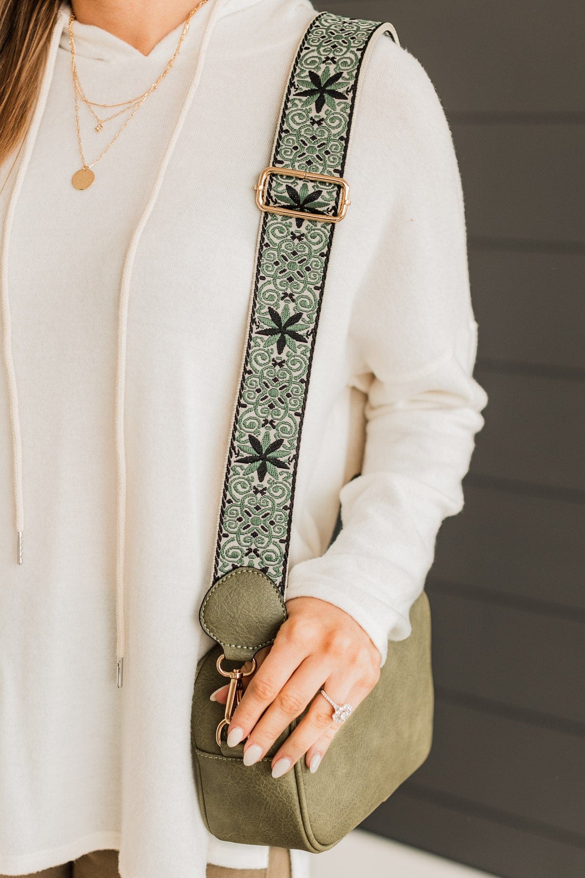Thoughts Of You Crossbody Purse- Dark Sage - Image 3