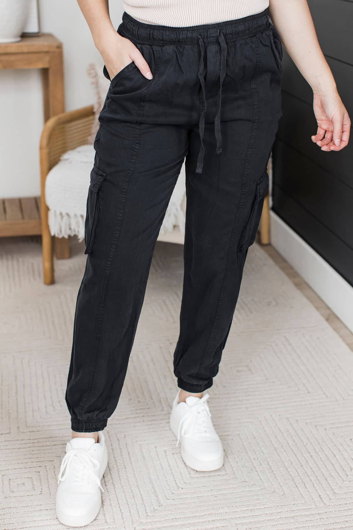 Thread & Supply Cargo Joggers- Black