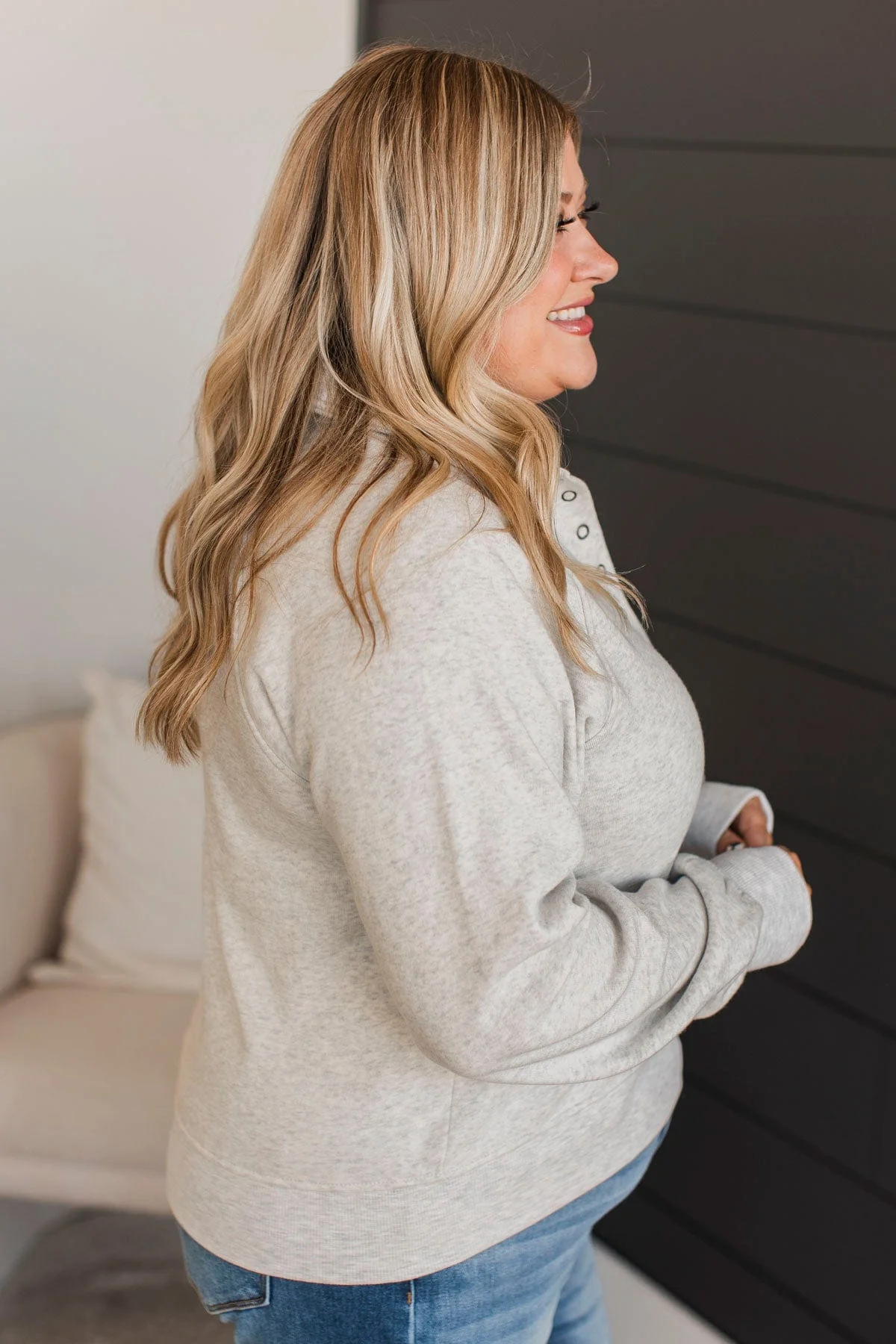 Thread & Supply Enviable Style Pullover- Heather Grey - Image 6