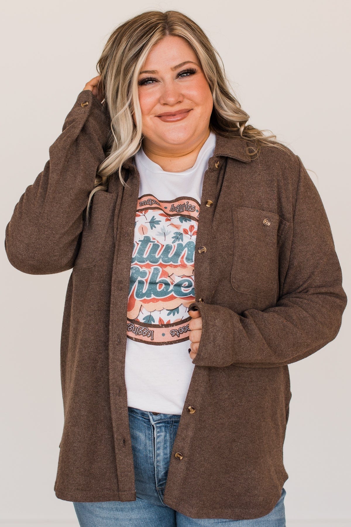 Thread & Supply Free Falling Lightweight Button Down Jacket- Brown - Image 6