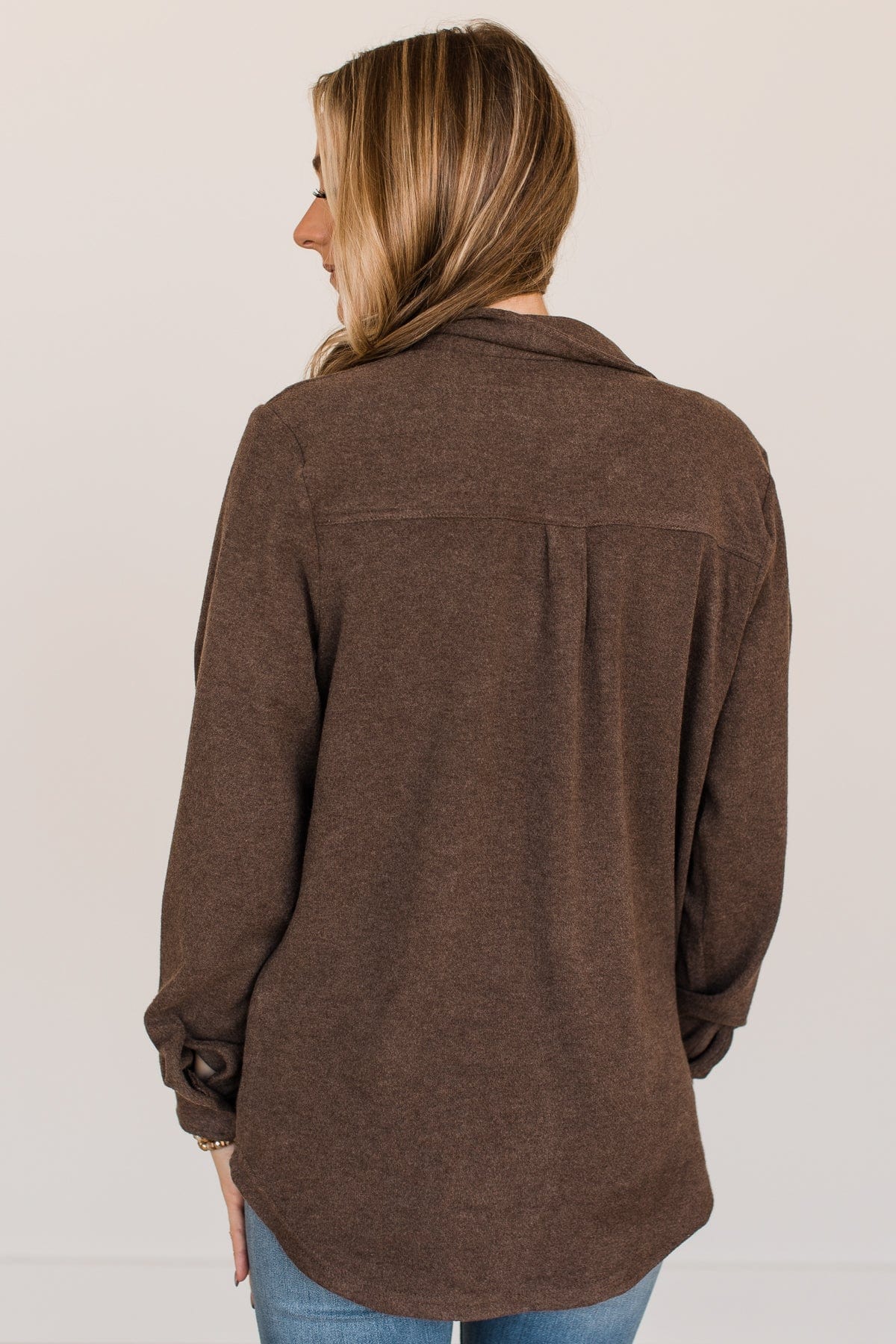 Thread & Supply Free Falling Lightweight Button Down Jacket- Brown - Image 9