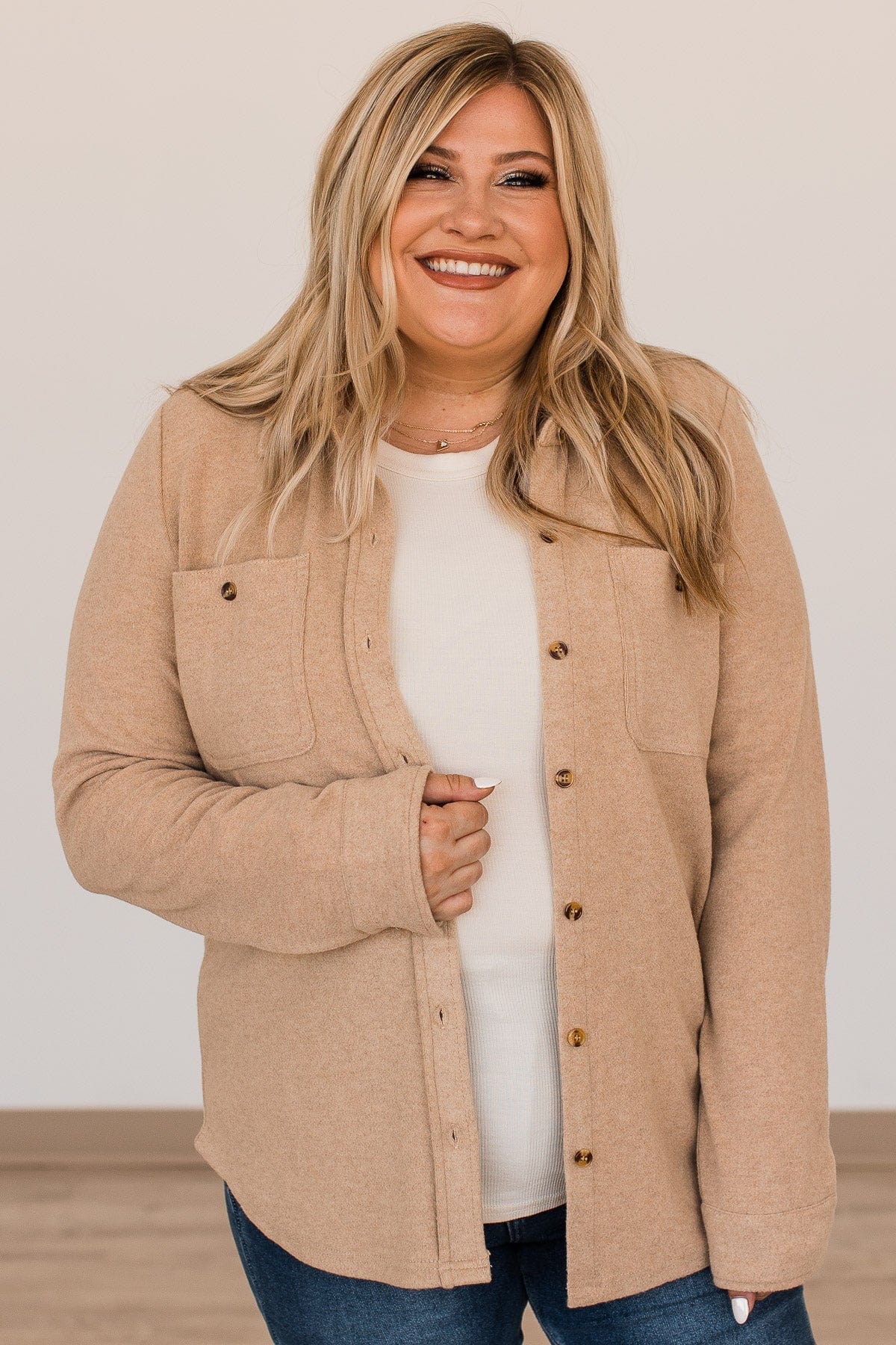Thread & Supply Free Falling Lightweight Button Down Jacket- Coffee - Image 2