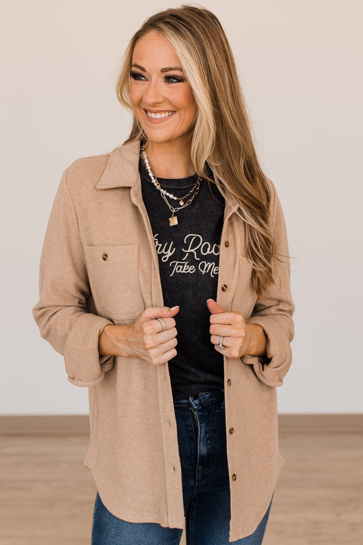 Thread & Supply Free Falling Lightweight Button Down Jacket- Coffee - Image 3