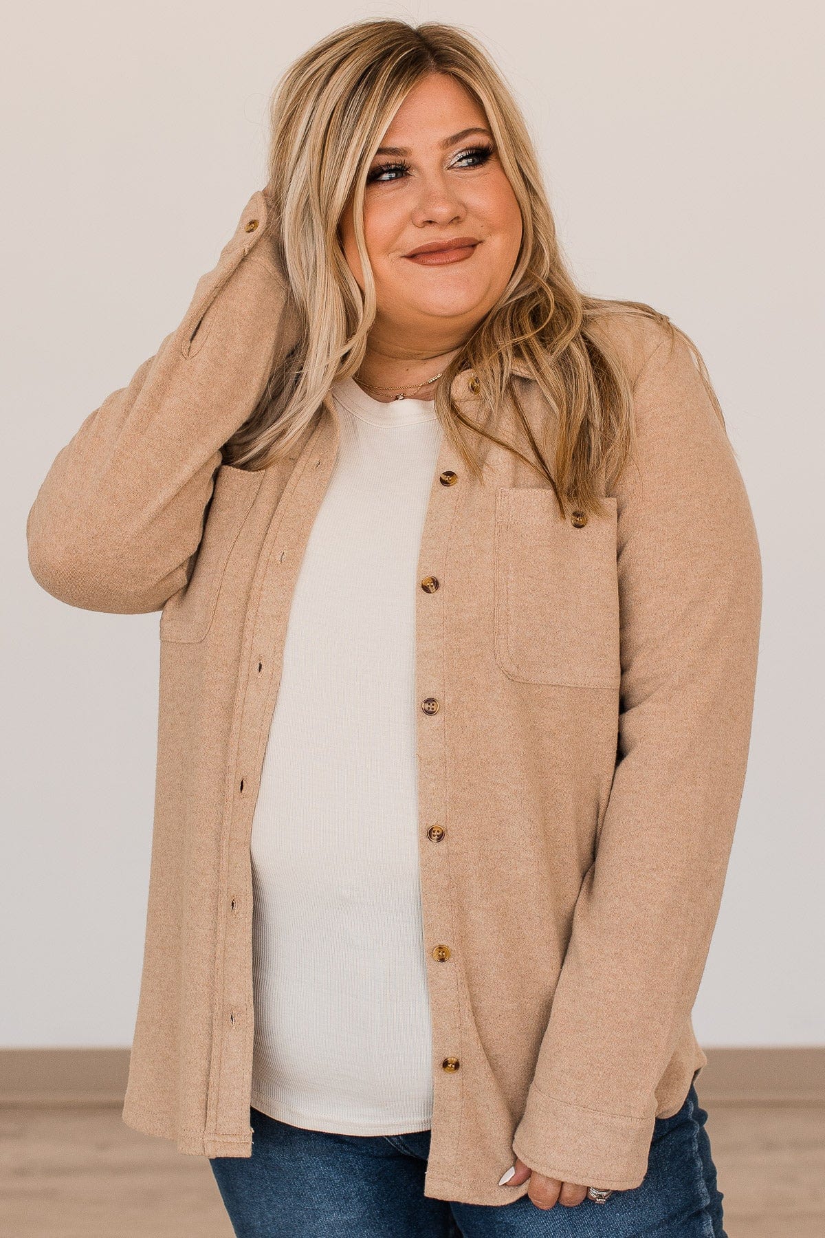 Thread & Supply Free Falling Lightweight Button Down Jacket- Coffee - Image 4