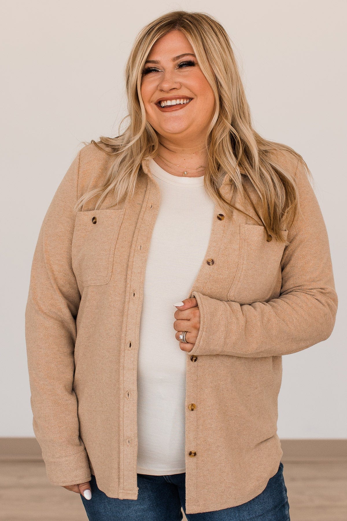 Thread & Supply Free Falling Lightweight Button Down Jacket- Coffee - Image 5