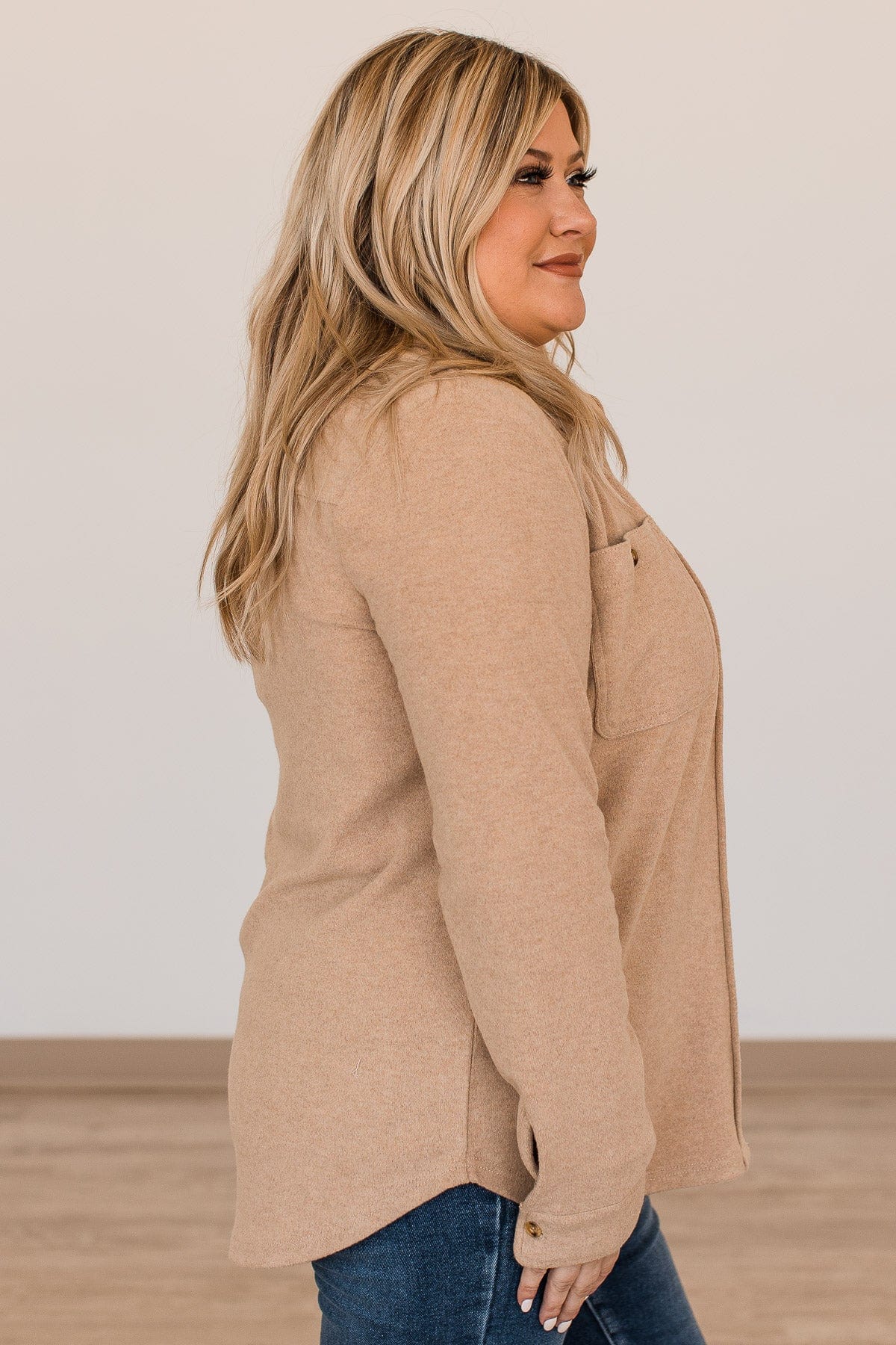 Thread & Supply Free Falling Lightweight Button Down Jacket- Coffee - Image 8