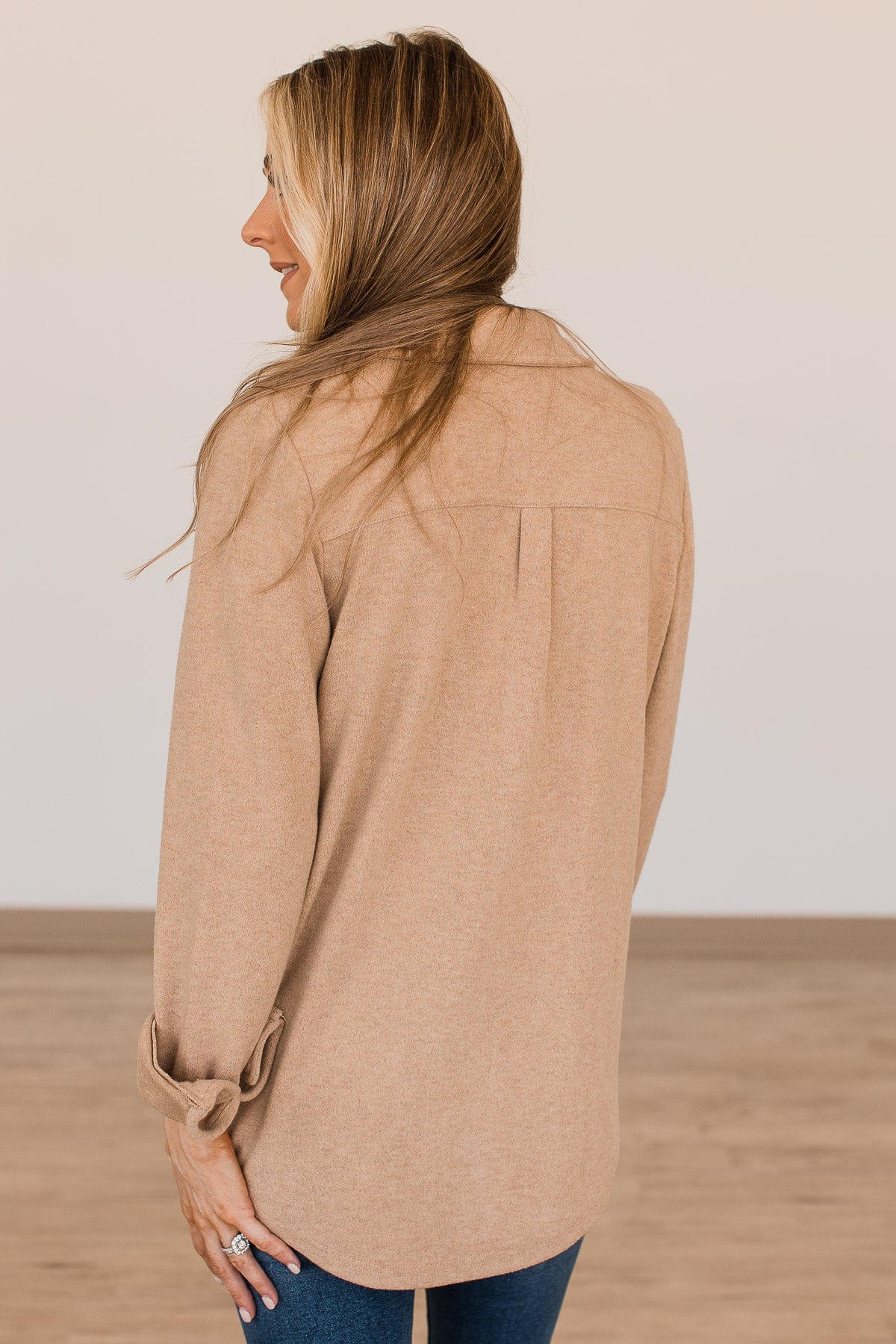 Thread & Supply Free Falling Lightweight Button Down Jacket- Coffee - Image 9