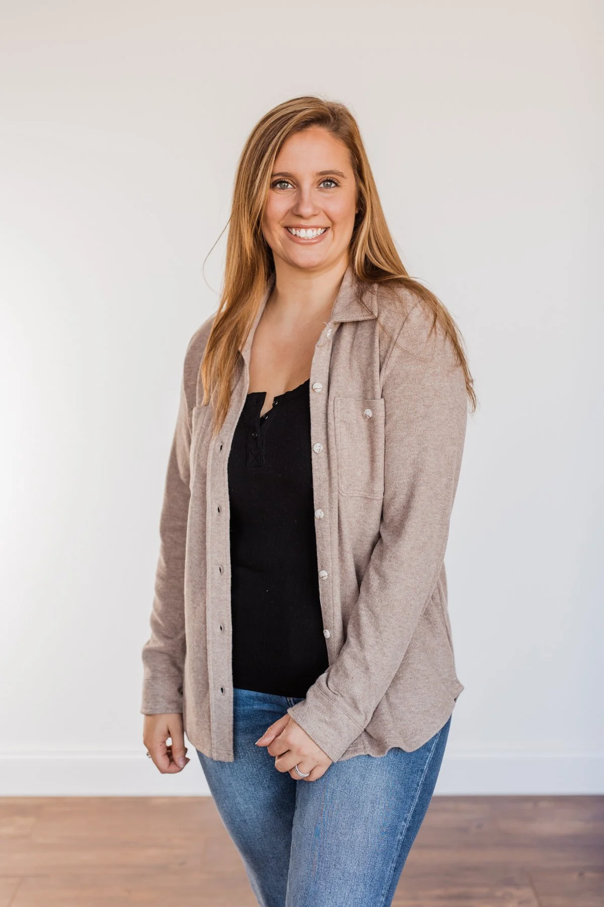 Thread & Supply Free Falling Lightweight Button Down Jacket- Taupe - Image 2