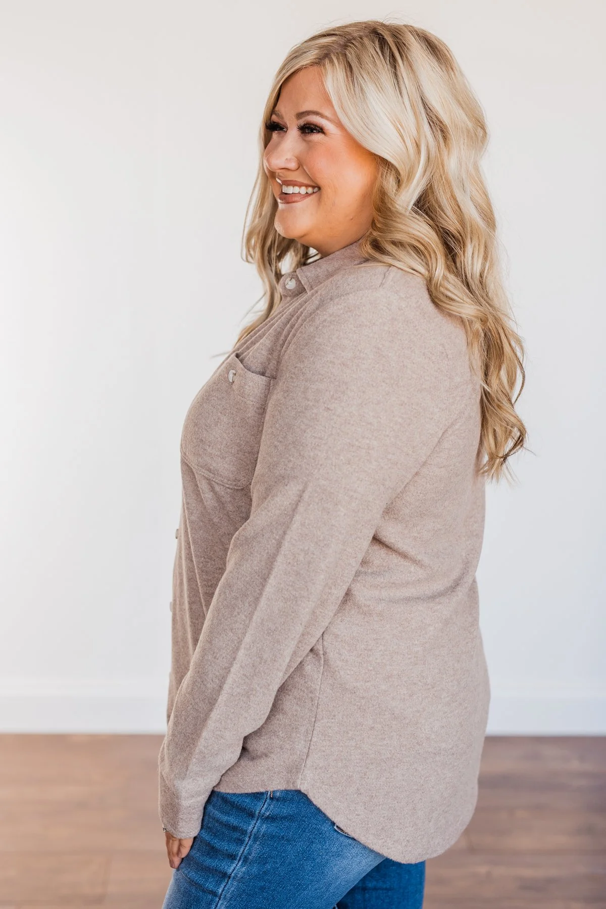 Thread & Supply Free Falling Lightweight Button Down Jacket- Taupe - Image 7