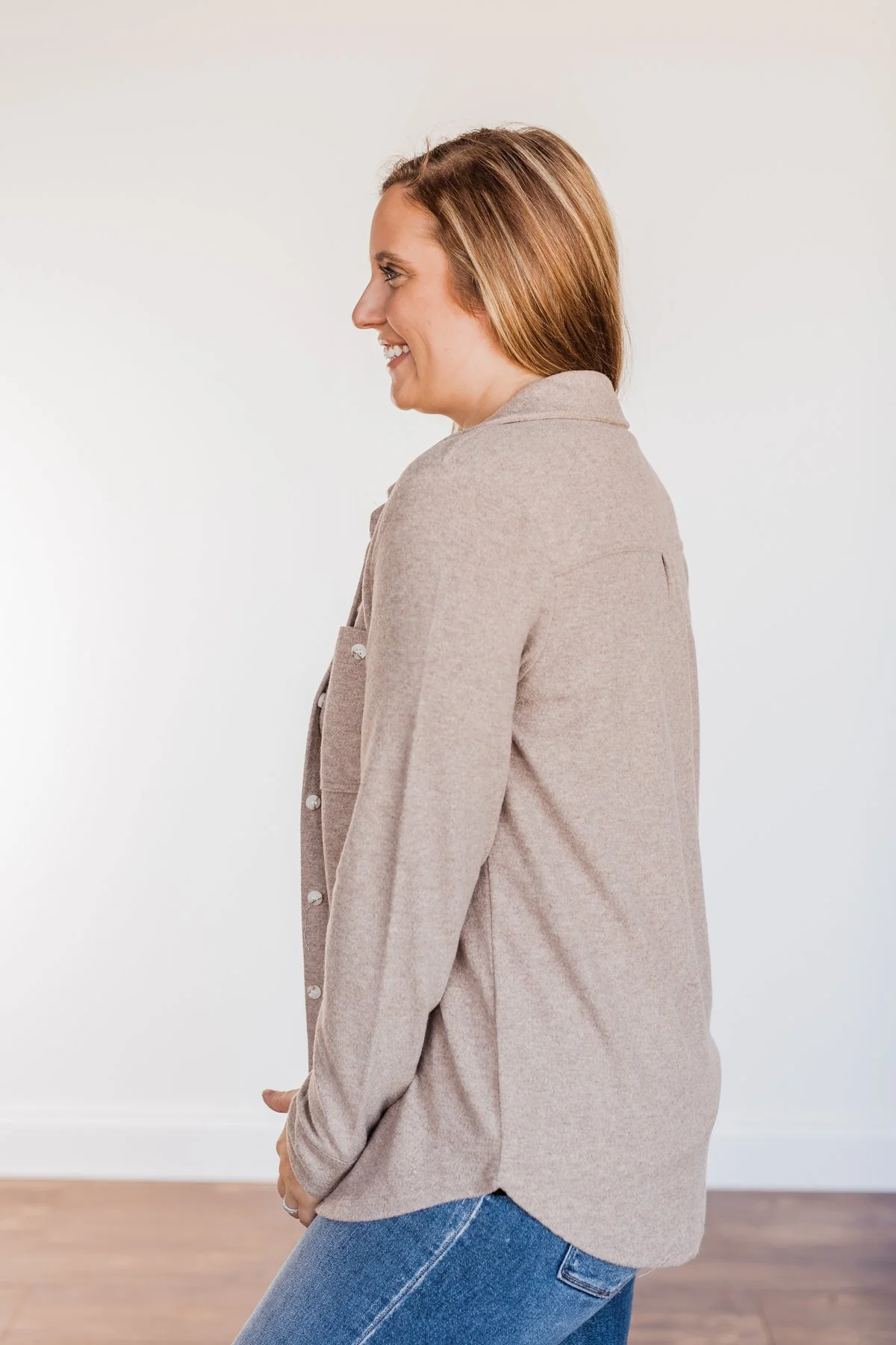 Thread & Supply Free Falling Lightweight Button Down Jacket- Taupe - Image 8