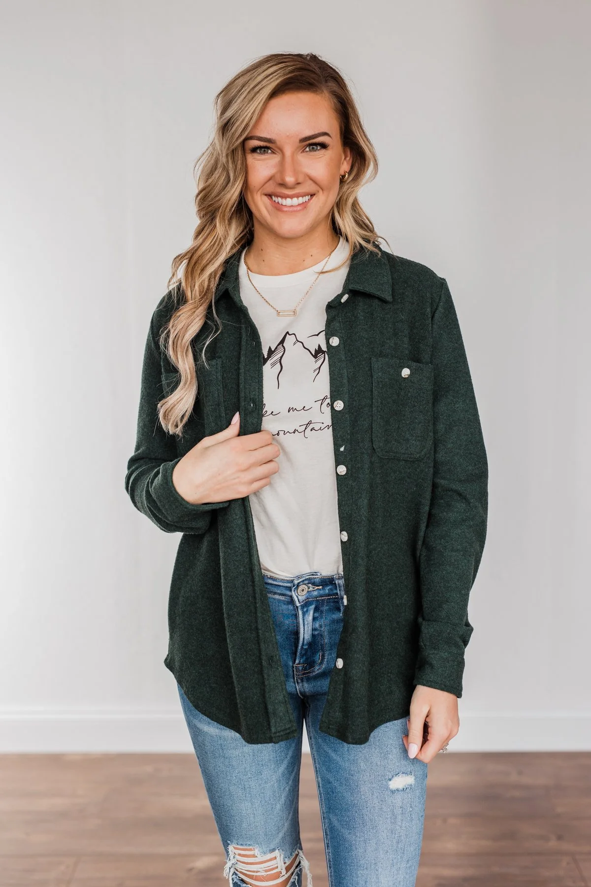 Thread & Supply Free Falling Lightweight Button Down Jacket- Wintergreen - Image 12