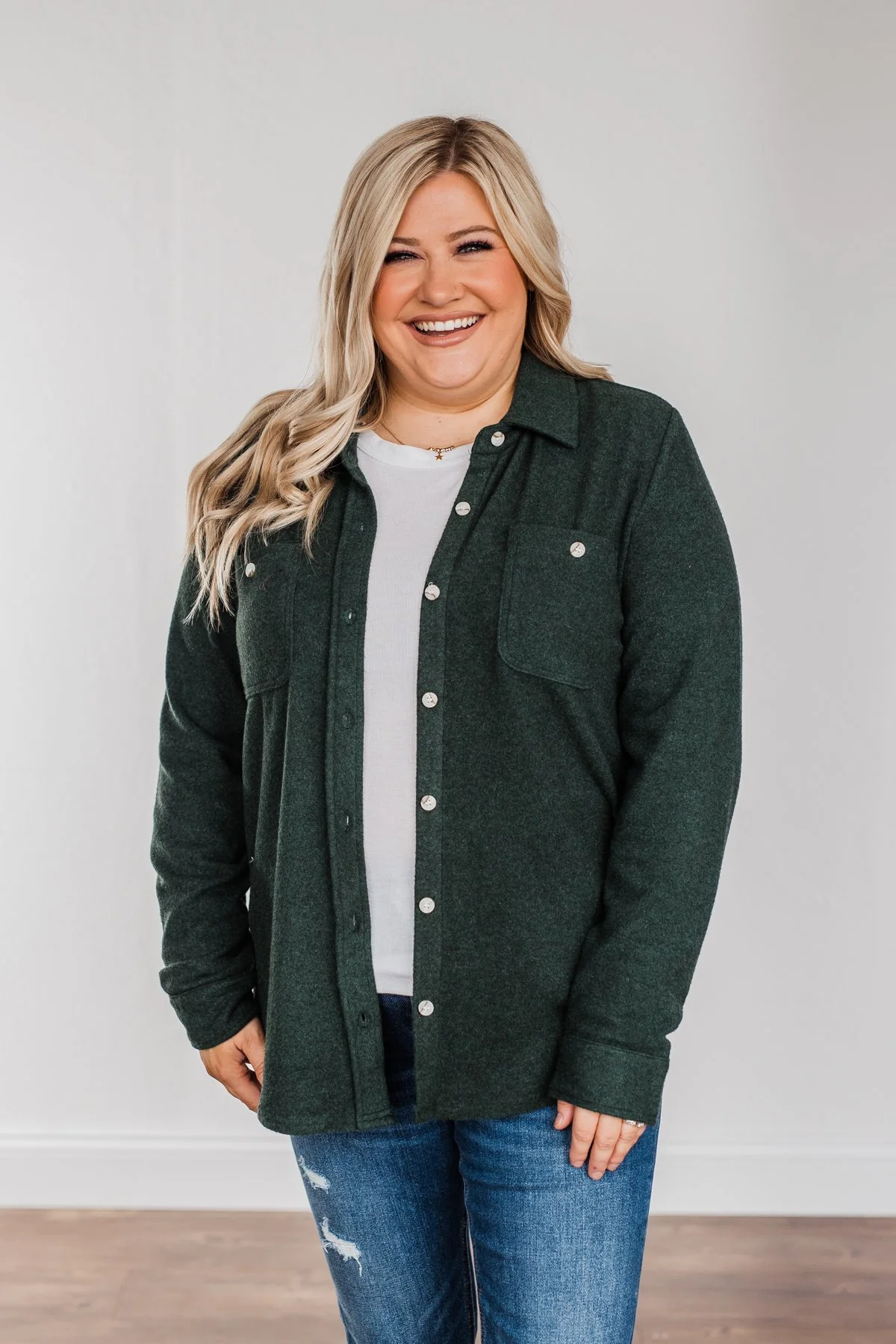 Thread & Supply Free Falling Lightweight Button Down Jacket- Wintergreen - Image 3