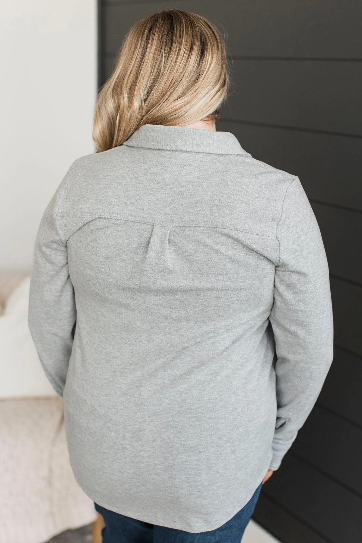 Thread & Supply Free Falling Shirt Jacket- Heather Grey - Image 8