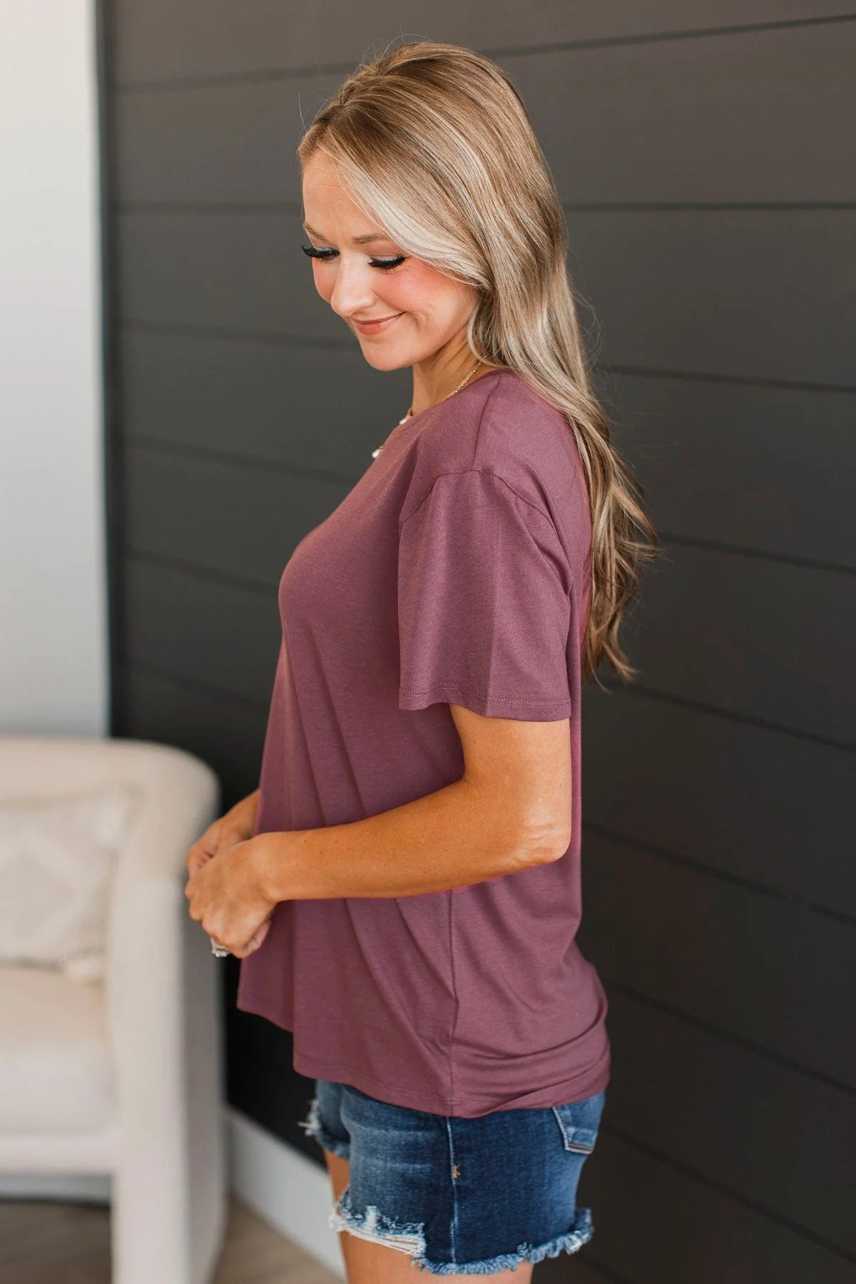 Thread & Supply Give My Heart Top- Dark Mauve - Image 6