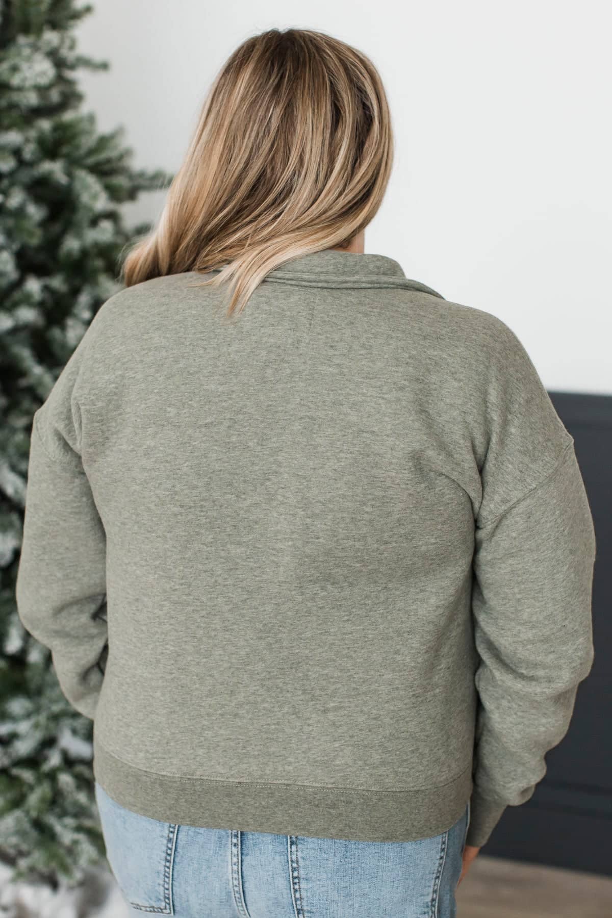 Thread & Supply Half Zip Pullover- Vetiver Grey - Image 7