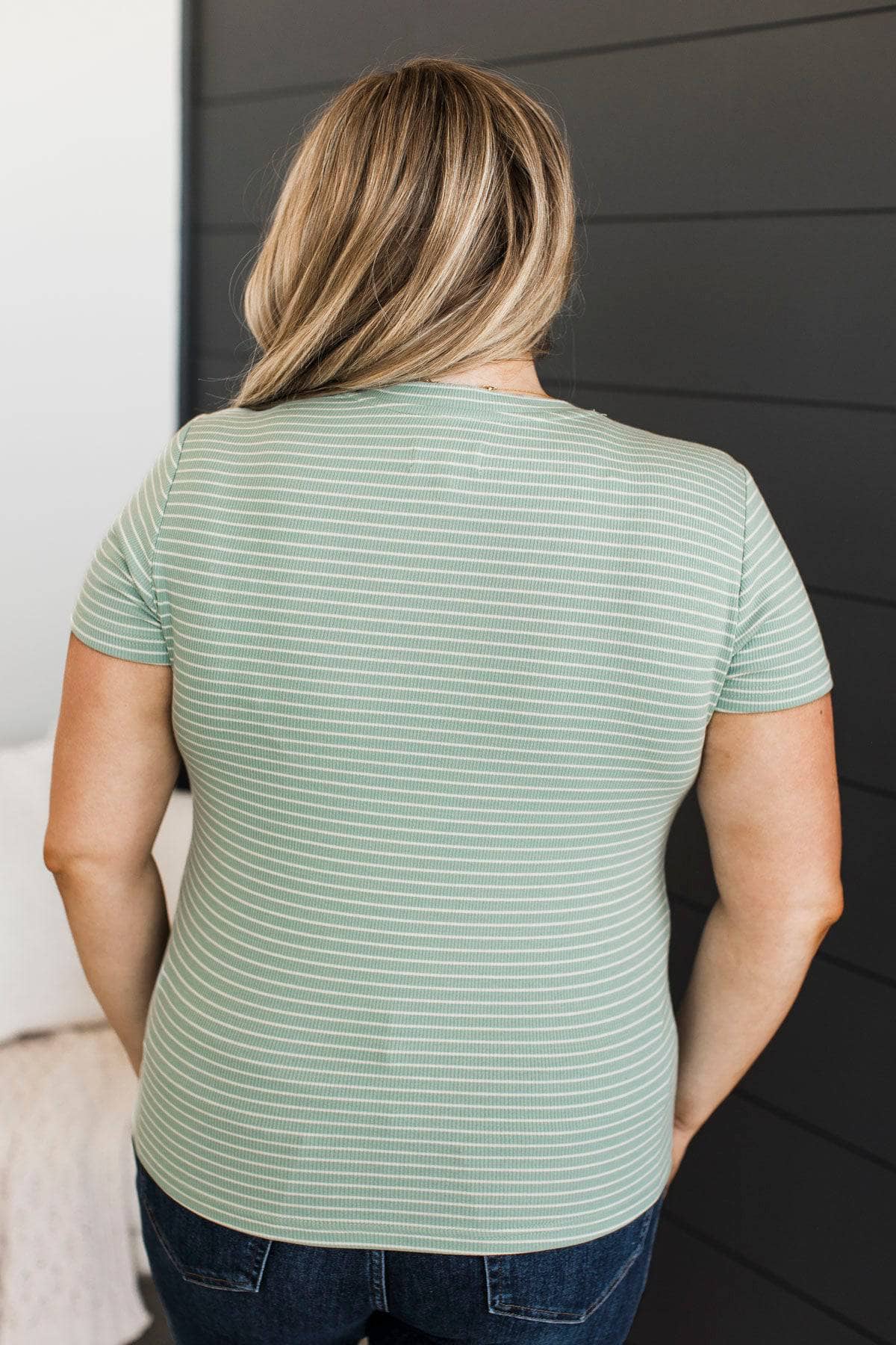 Thread & Supply Lucky Moves Striped Top- Dusty Sage - Image 7