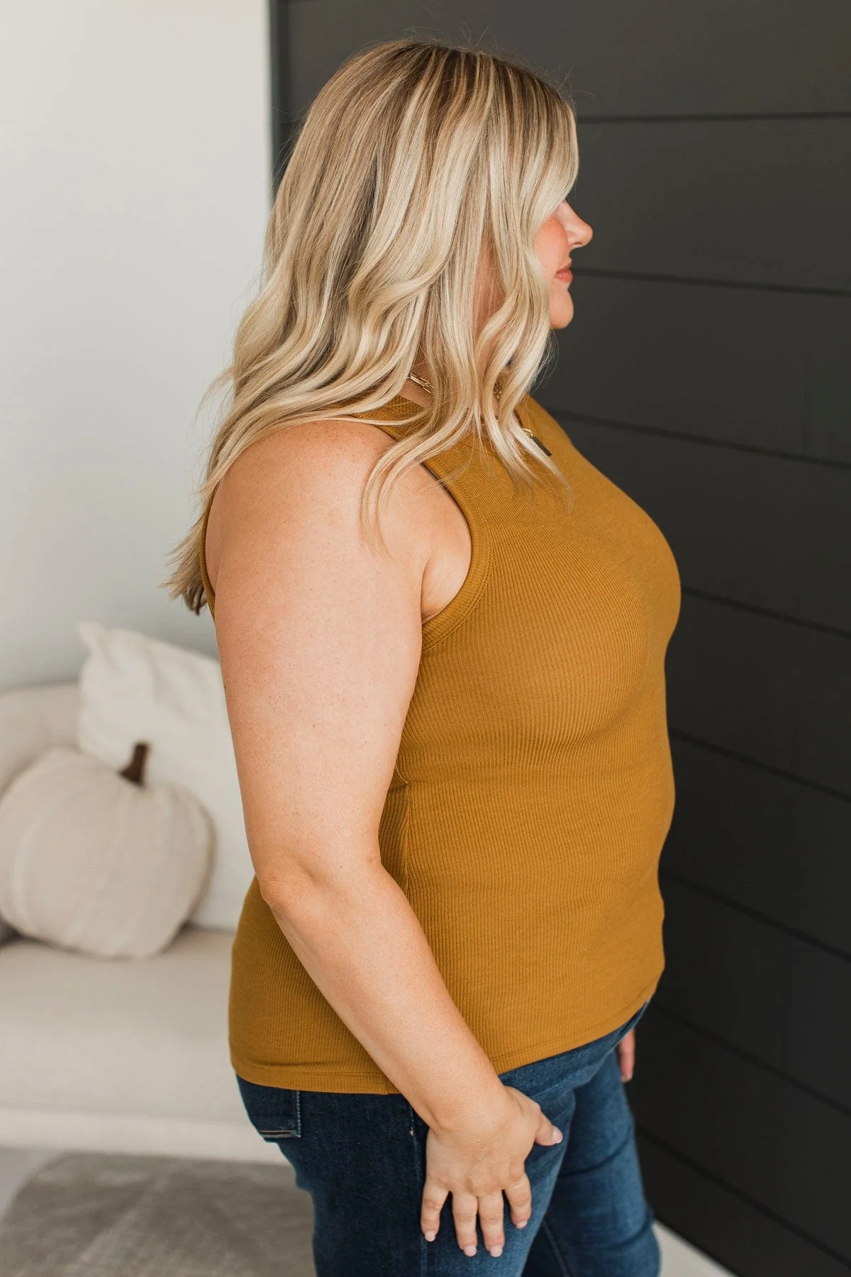 Thread & Supply On The Road Tank Top- Golden Brown - Image 4