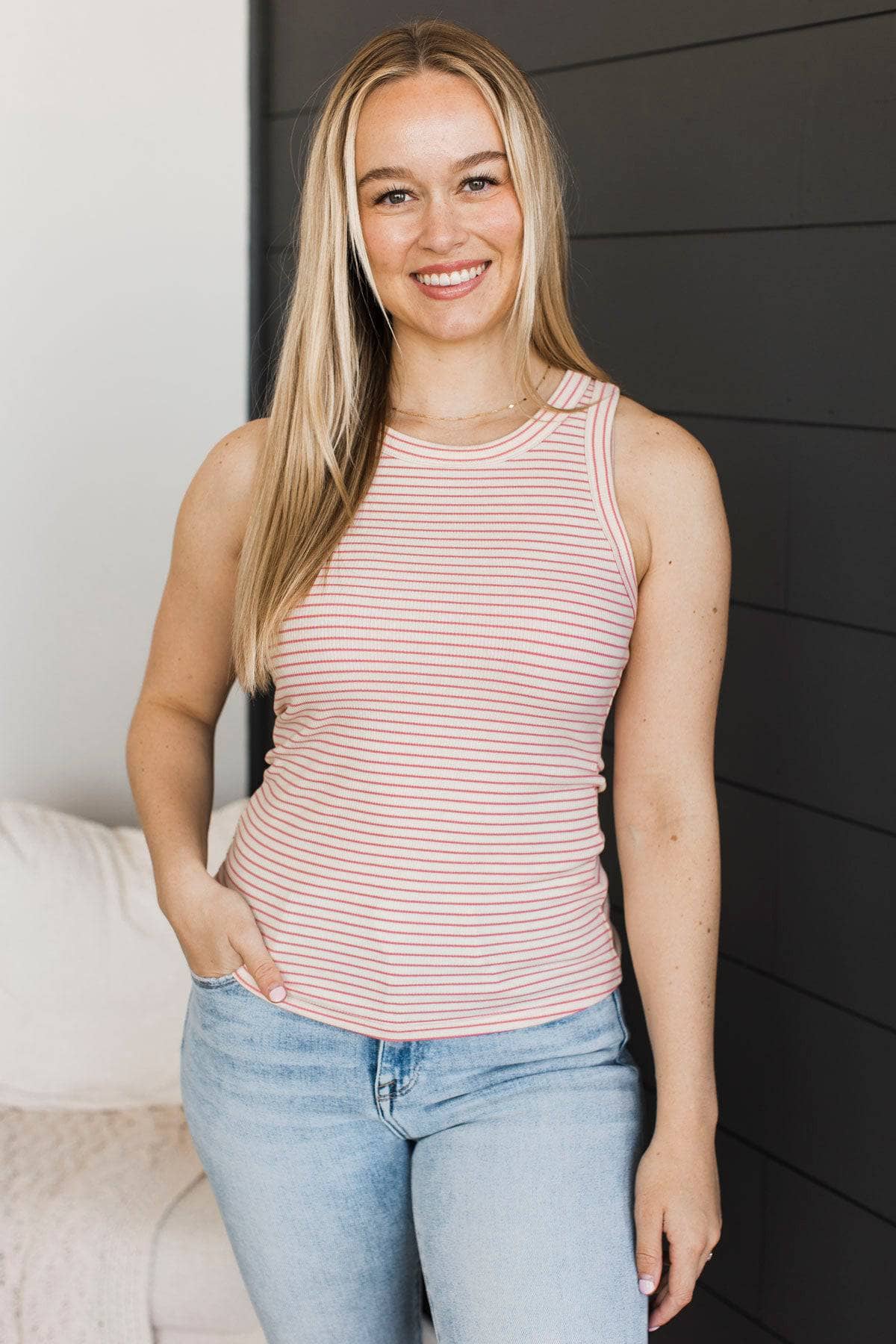 Thread & Supply On The Road Tank Top- Pink Stripe - Image 3