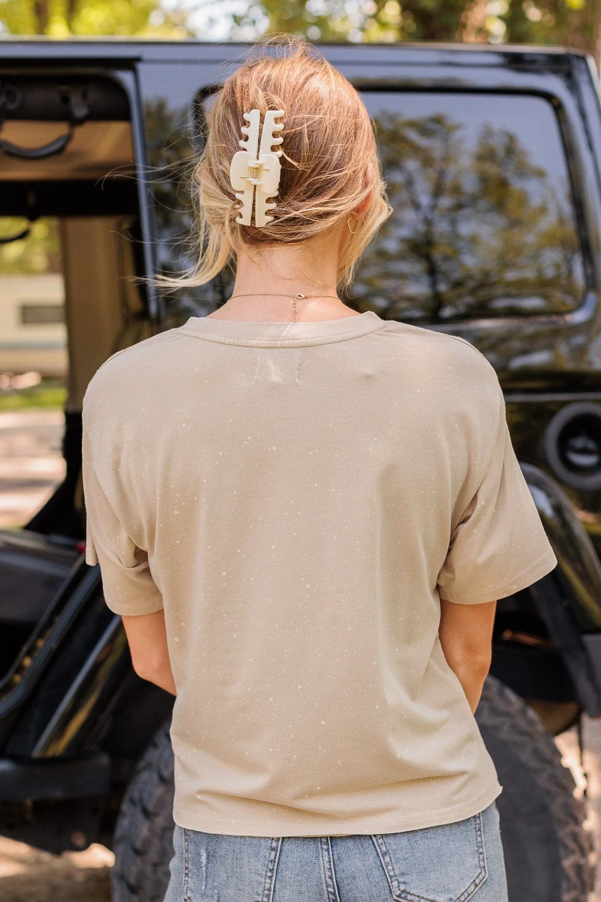 Thread & Supply One For All Speckled Top- Taupe - Image 10