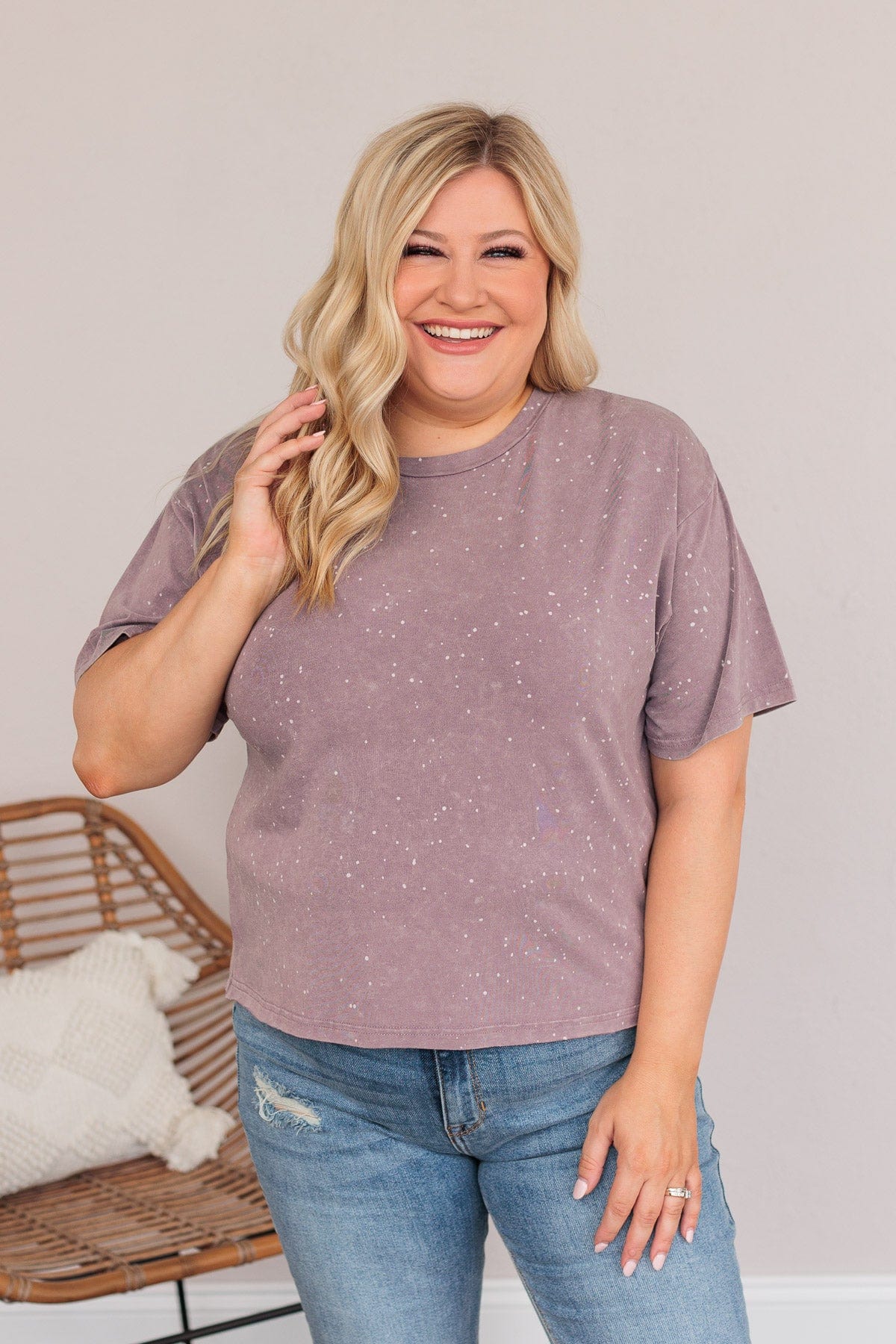 Thread & Supply One For All Speckled Top- Violet - Image 3
